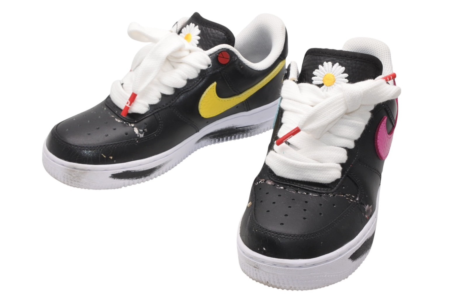 PEACEMINUSONE × Nike Air Force G-DRAGON NIKE ナイキ スニーカー パラノイズ ブラック マルチカラー レザー ゴム 23cm 中古 良品 4b011829