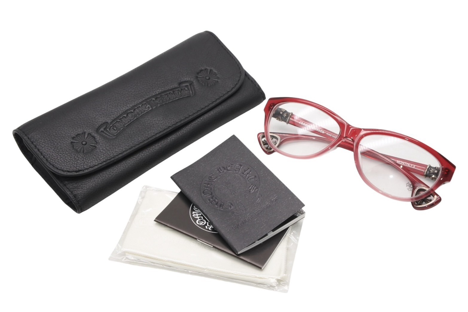 CHROME HEARTS クロムハーツ MONTHLY'S マンスリー グラデーション アセテート シルバー925 レッド シルバー金具 美品 中古 4b012361
