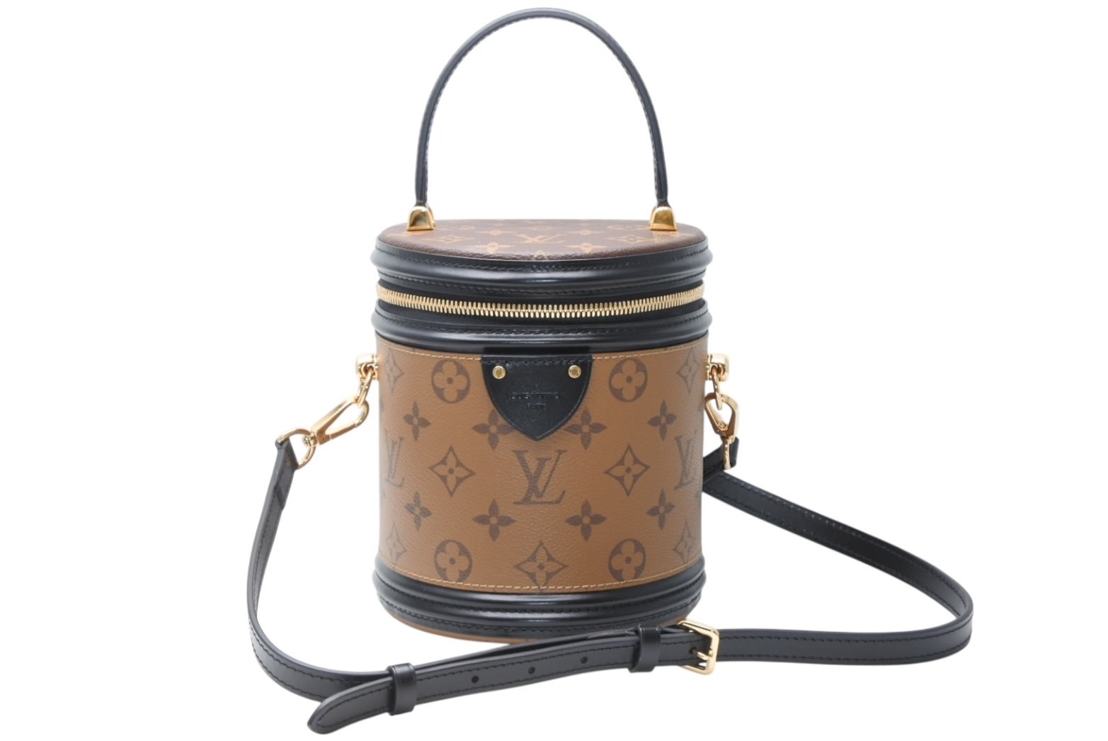 新品同様 LOUIS VUITTON ルイヴィトン カンヌ ショルダーバッグ M43986 モノグラムリバース ブラウン ブラック 中古 4b012860