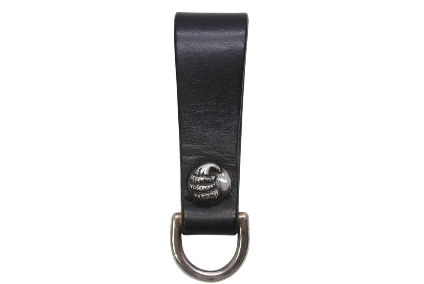 極美品 CHROME HEARTS クロムハーツ ベルトループ クロー ボタンレザー レザー シルバー925 ブラック シルバー 中古 4b013265