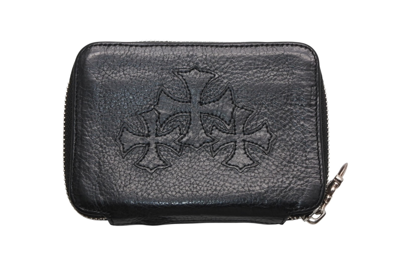 CHROME HEARTS クロムハーツ クロスパッチ レザーウォレット 財布 CHクロス装飾 シルバー925 美品 中古 4b013353 165,000円