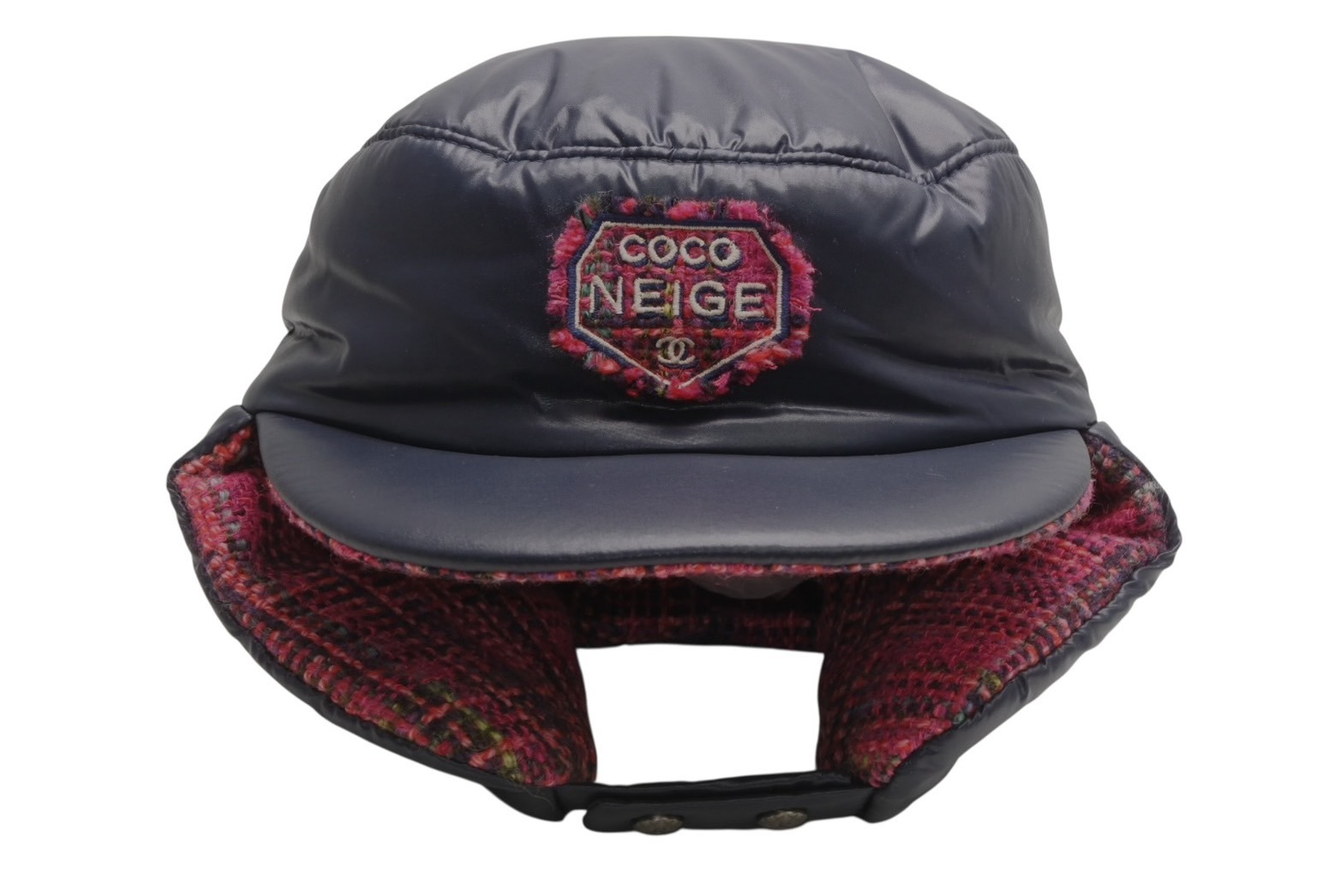 新品未使用 CHANEL シャネル 2018 COCO NEEIGE WOOL TWEED LINED 帽子 キャップ ナイロン ツイード 中古 4b013287|Warashibe_Casanova
