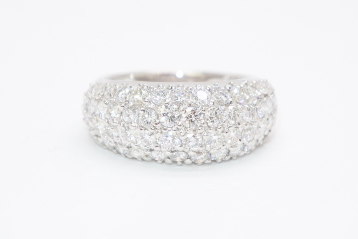 新品未使用 プラチナ リング 指輪 2.0ct 重量約9.18g サイズ15号 Pt900刻印 パヴェ ダイヤモンド シルバー クリア 中古 4b013447