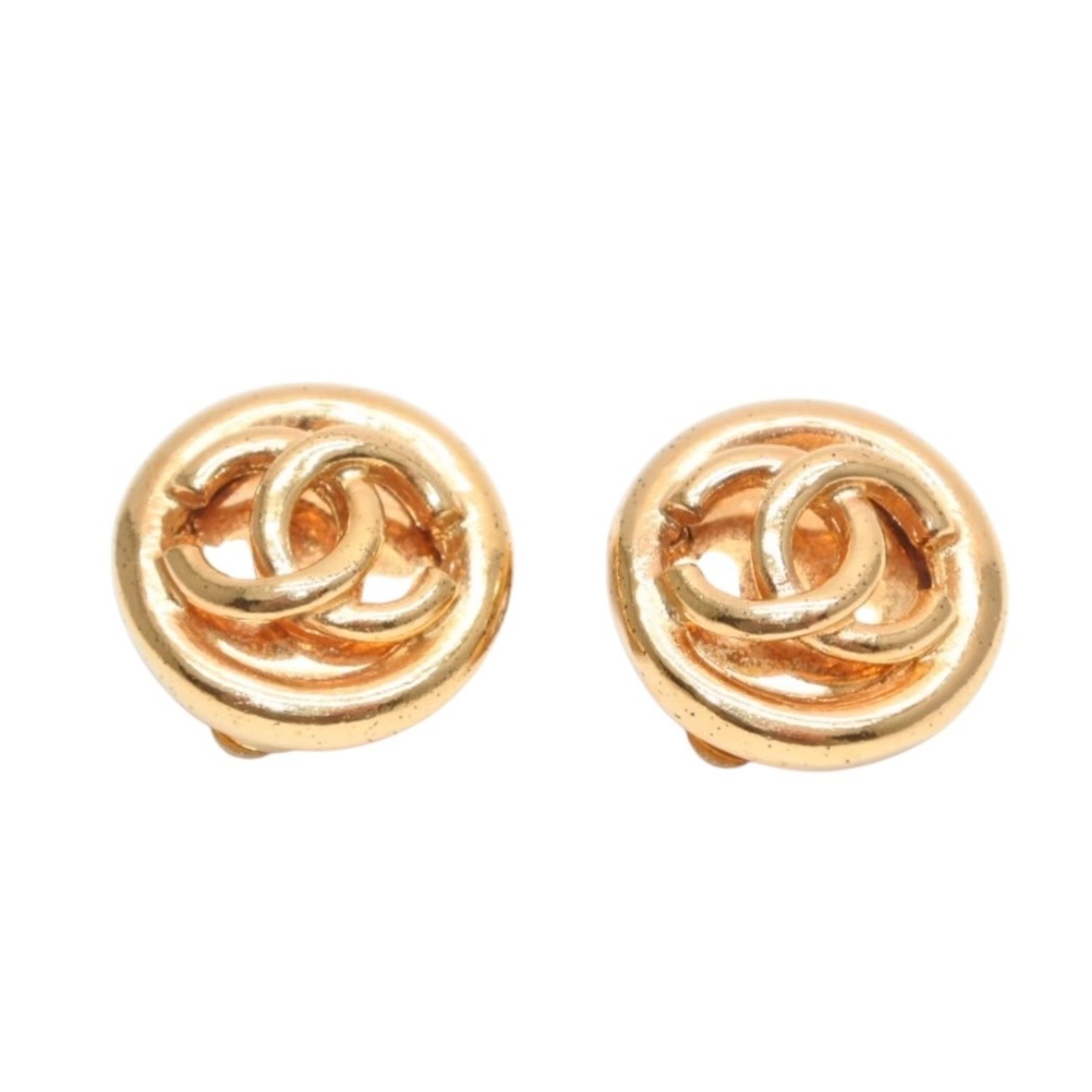 極美品 CHANEL シャネル VINTAGE ヴィンテージ ココマーク イヤリング 重量約9.38g 93P刻印 GP メタル ゴールド 中古 4b012982｜Warashibe_Casanova