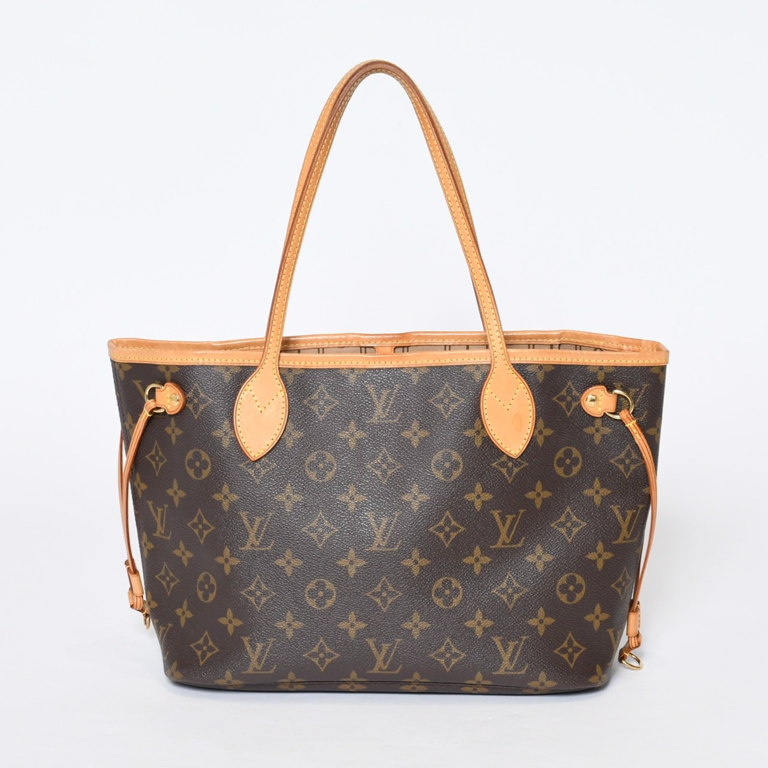 LOUIS VUITTON ルイヴィトン ネヴァーフルPM トートバッグ M40155 モノグラム ブラウン レザー PVC ゴールド金具 美品 中古 4b013548