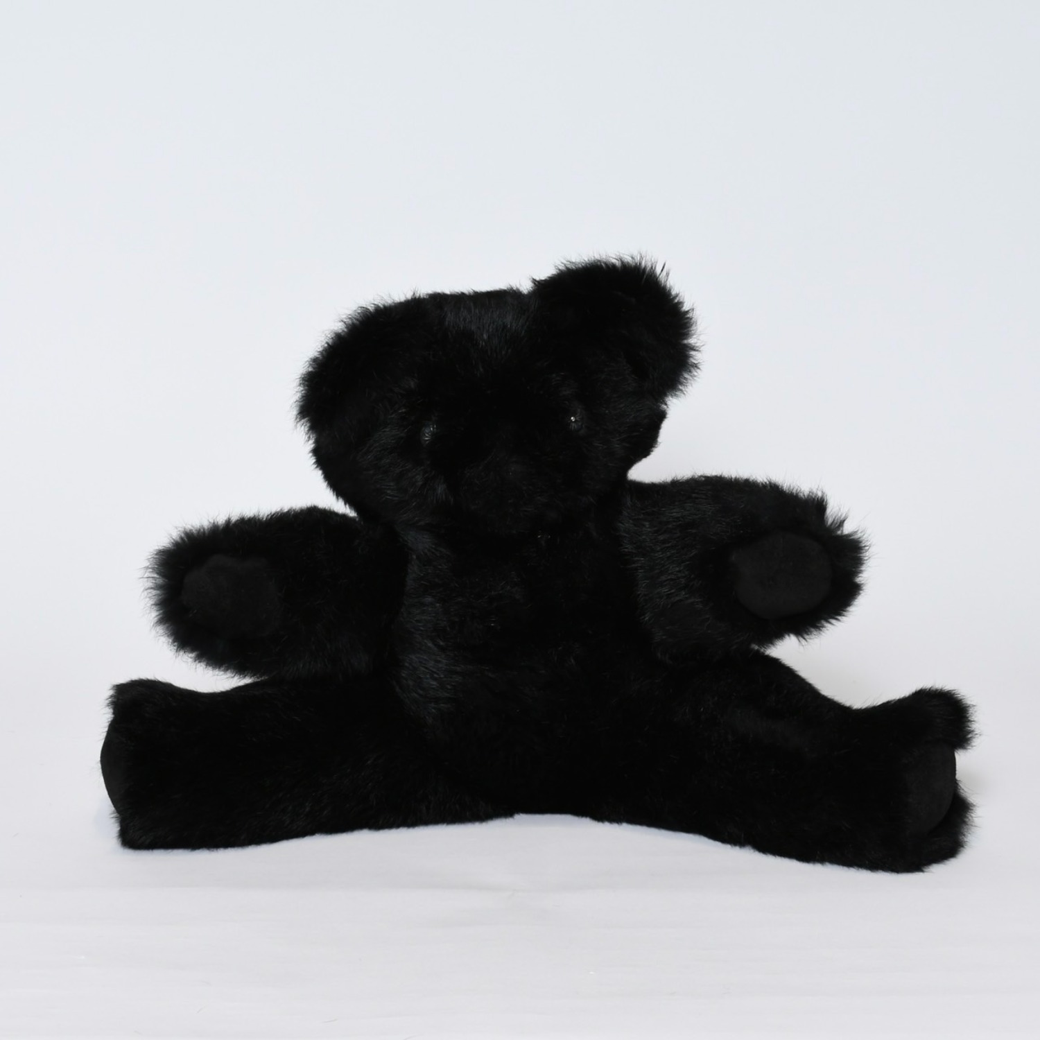 極美品 CHROME HEARTS クロムハーツ TEDDY BEAR テディベア ぬいぐるみ クロスボール ダガー ラビットファー ブラック 中古 4b013104