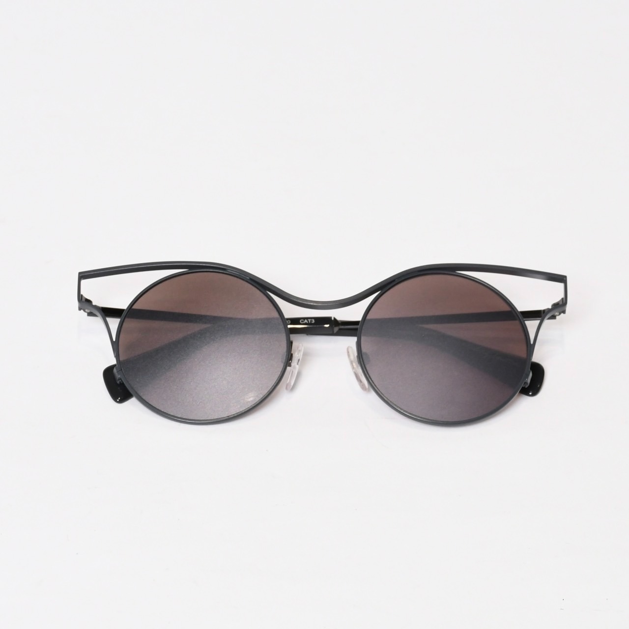 Yohji Yamamoto ヨウジヤマモト サングラス アイウェア YY7014 911 サイズ49□20 ブラック ブラウン 美品 中古 4b013983|Warashibe_Casanova