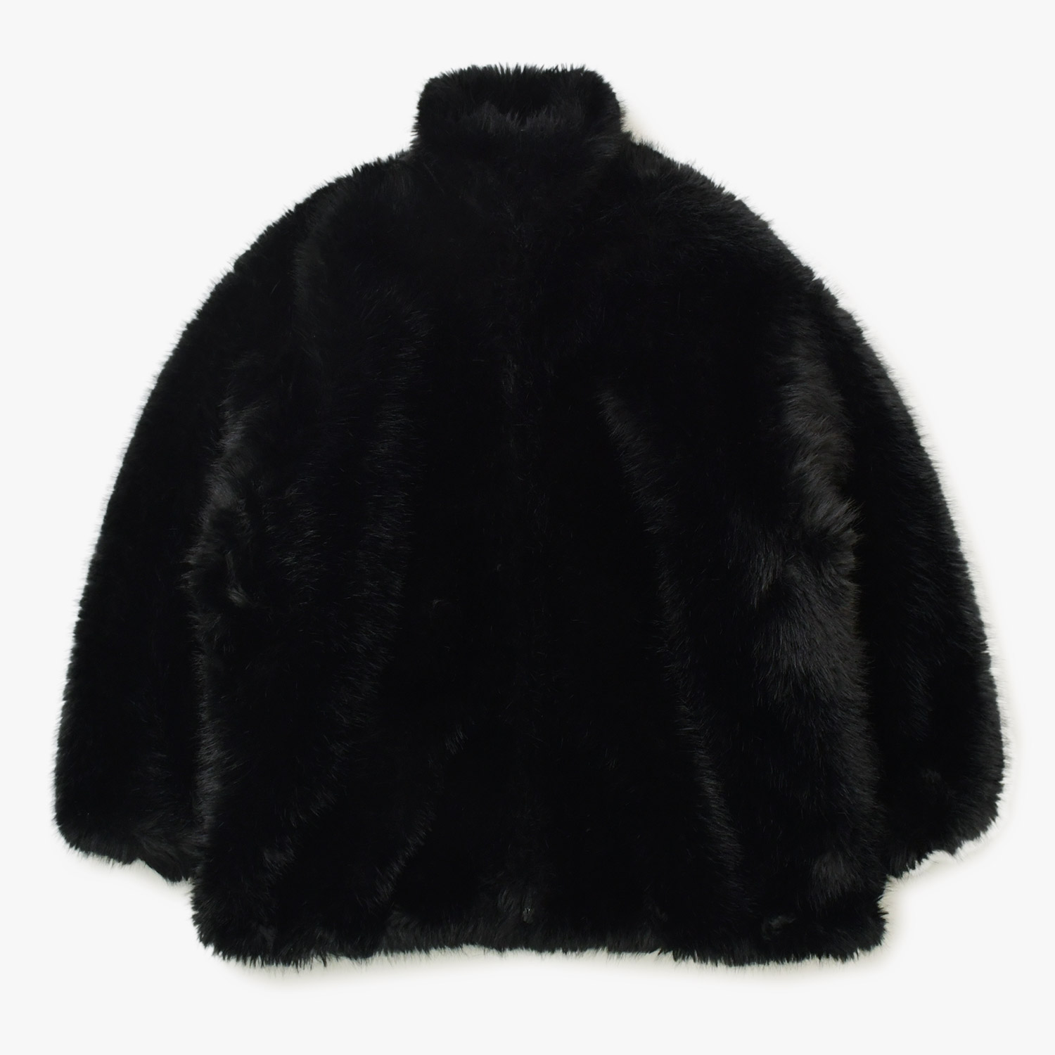 BALENCIAGA バレンシアガ フェイクファージップアップジャケット768980 カラーブラック サイズ34 美品 中古 4b013846