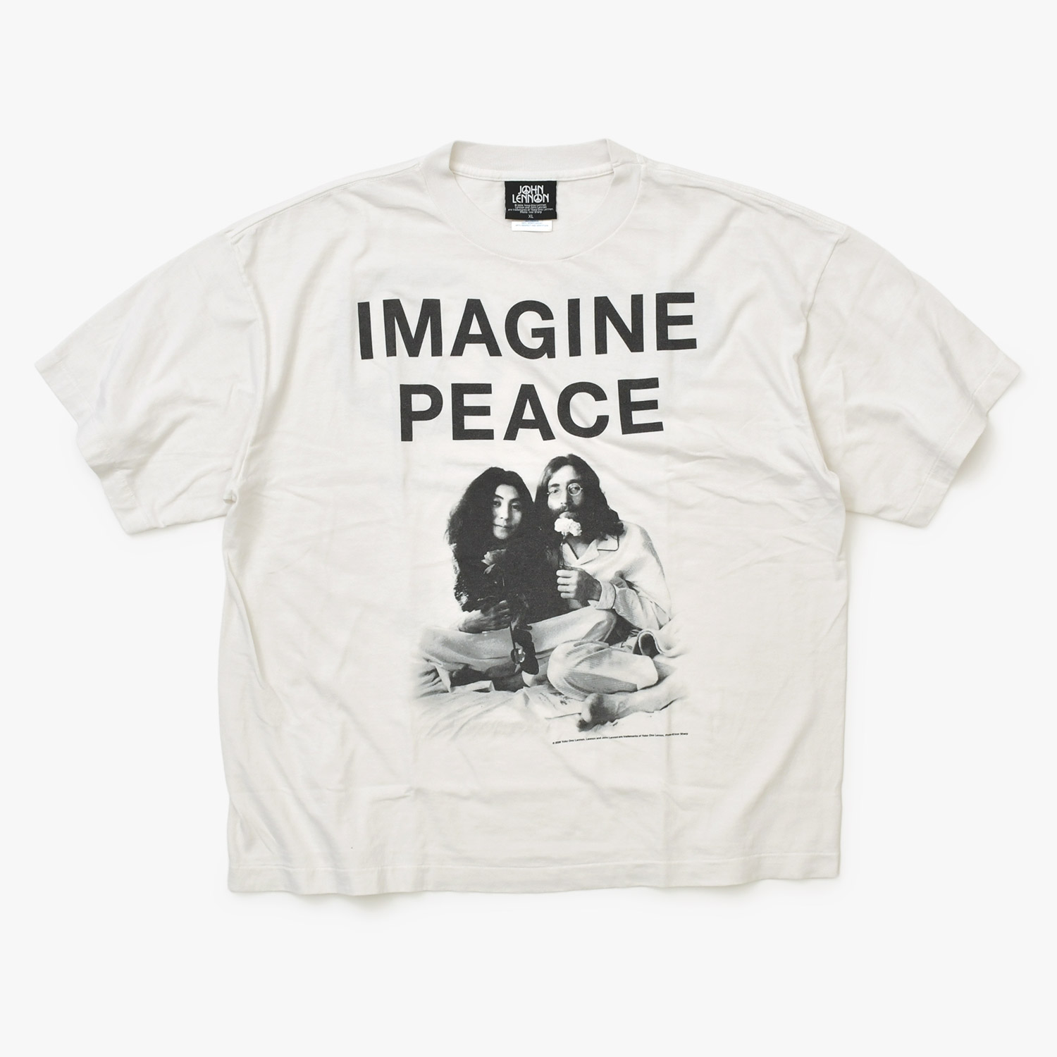 新品未使用 SAINT MICHAEL セントマイケル × JOHN LENNON ジョンレノン 半袖Tシャツ SM-MK8-0000-C27 サイズXL ホワイト 中古 4b014050