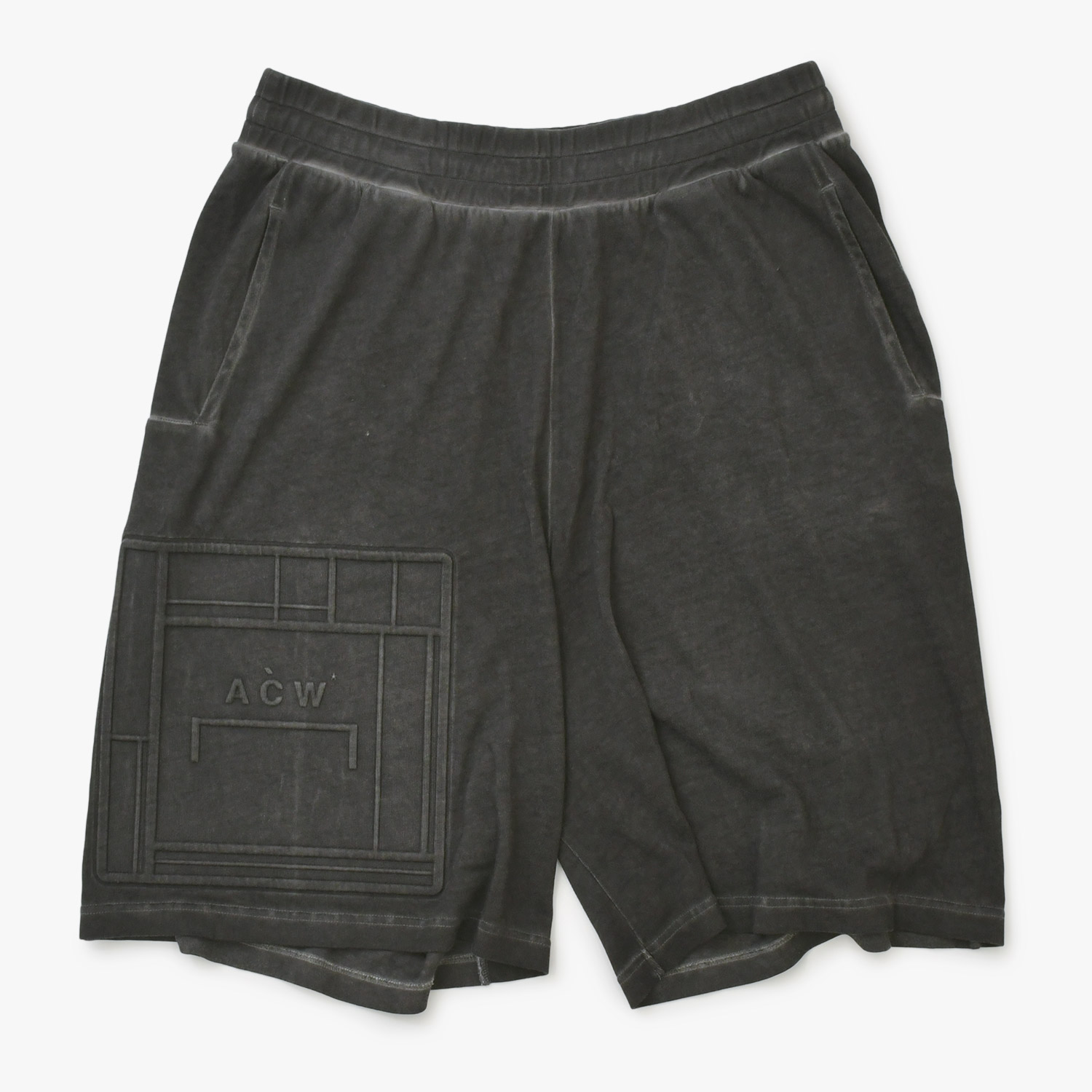 A-COLD-WALL ア・コールド・ウォール Bermuda Shorts バミューダショーツ デボスロゴ ゴムウエスト 美品 中古 4b014122