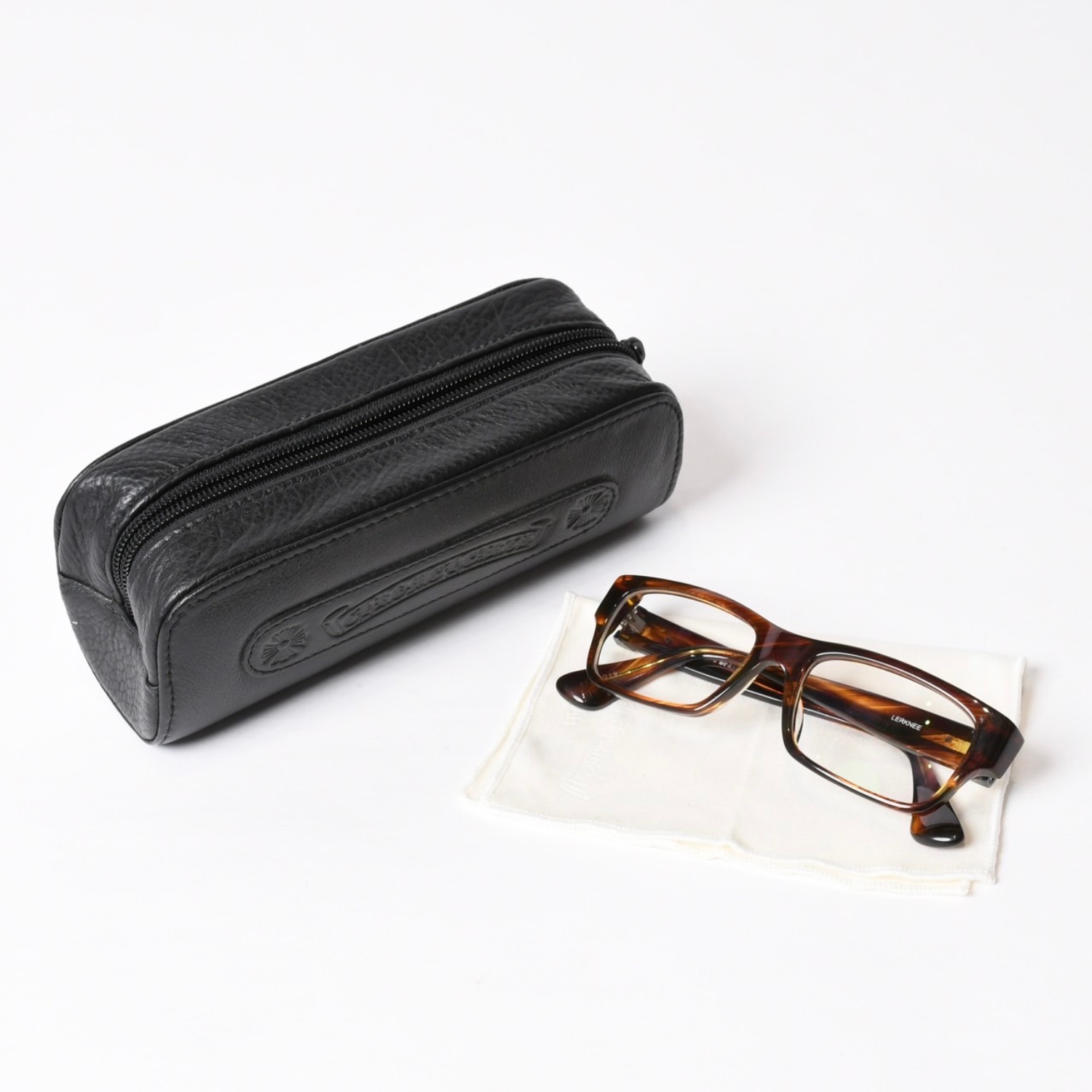 CHROME HEARTS クロムハーツ メガネ HOT POCKET FRAME MADE IN JAPAN フレーム ブラウン 美品 中古 4b014118