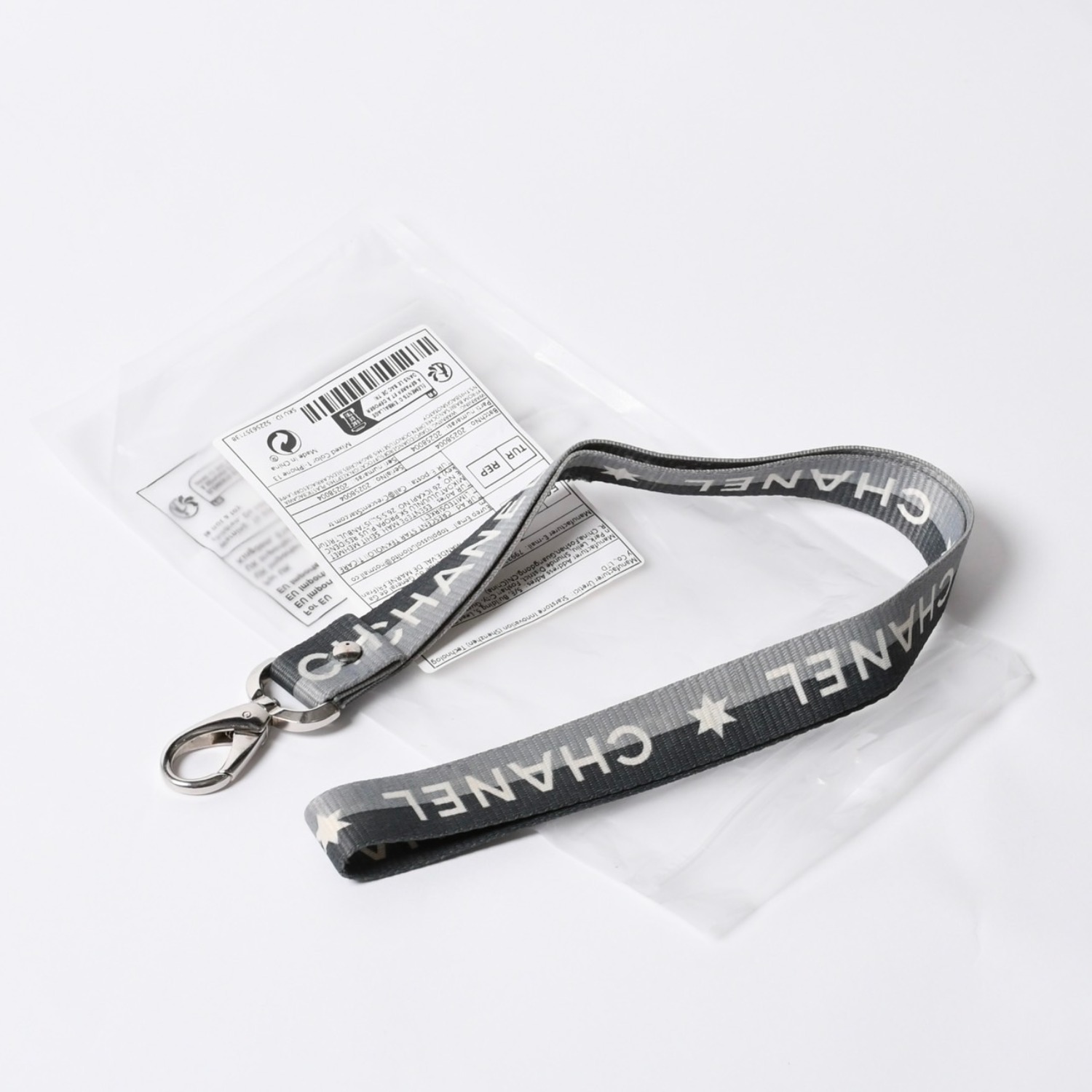 CHANEL シャネル スポーツライン ネックストラップ キーホルダー ココマーク ロゴ グレー シルバー 美品 中古 4b014154|Warashibe_Casanova