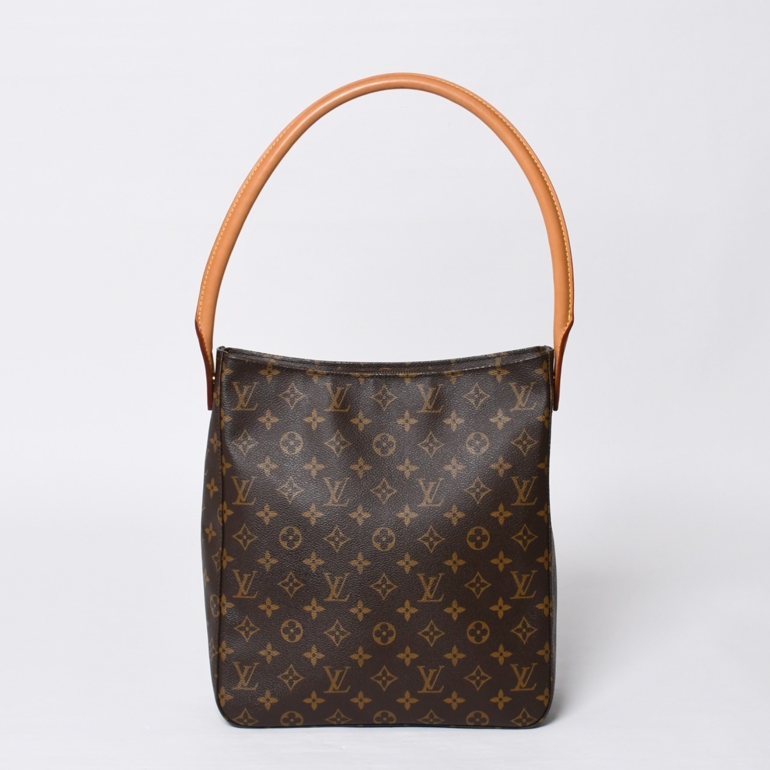 極美品 LOUIS VUITTON ルイヴィトン ルーピングGM ハンドバッグ モノグラム M51145 ブラウン ゴールド金具 中古 4a000060