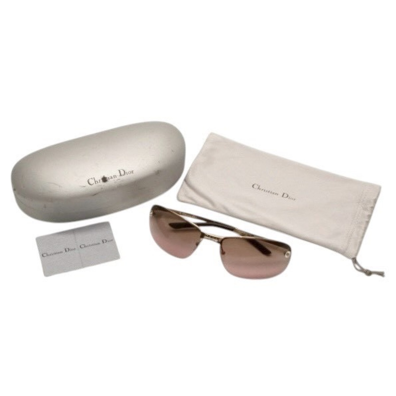 Christian Dior クリスチャンディオール Sunglasses サングラス 3YGZ2 ピンク シルバー 64□16 115 美品 中古 4a000347 28,600円