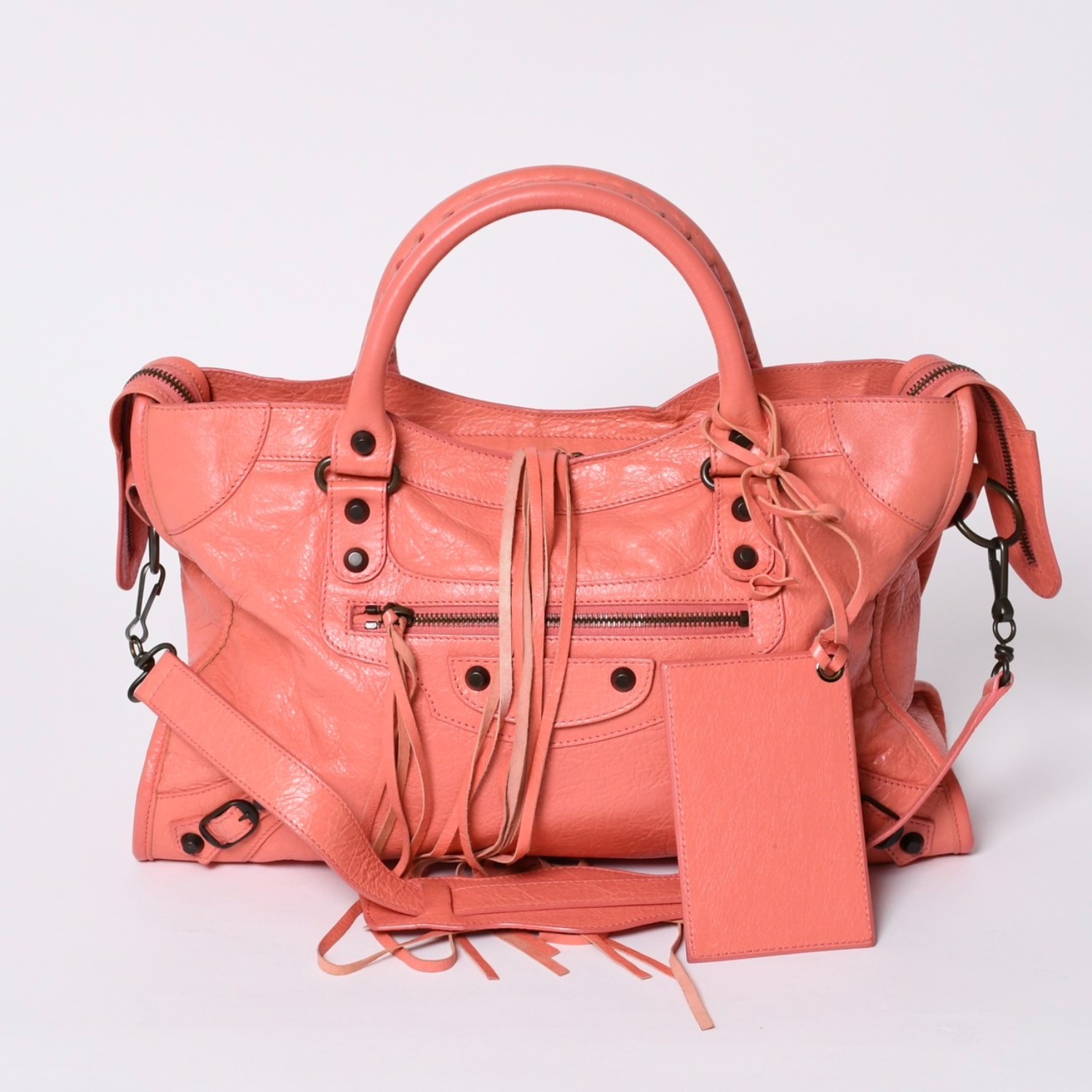 BALENCIAGA Giant City バレンシアガ ジャイアント シティ 2WAYバッグ 281770 レザー ピンク ゴールド金具 美品 中古 4a000149