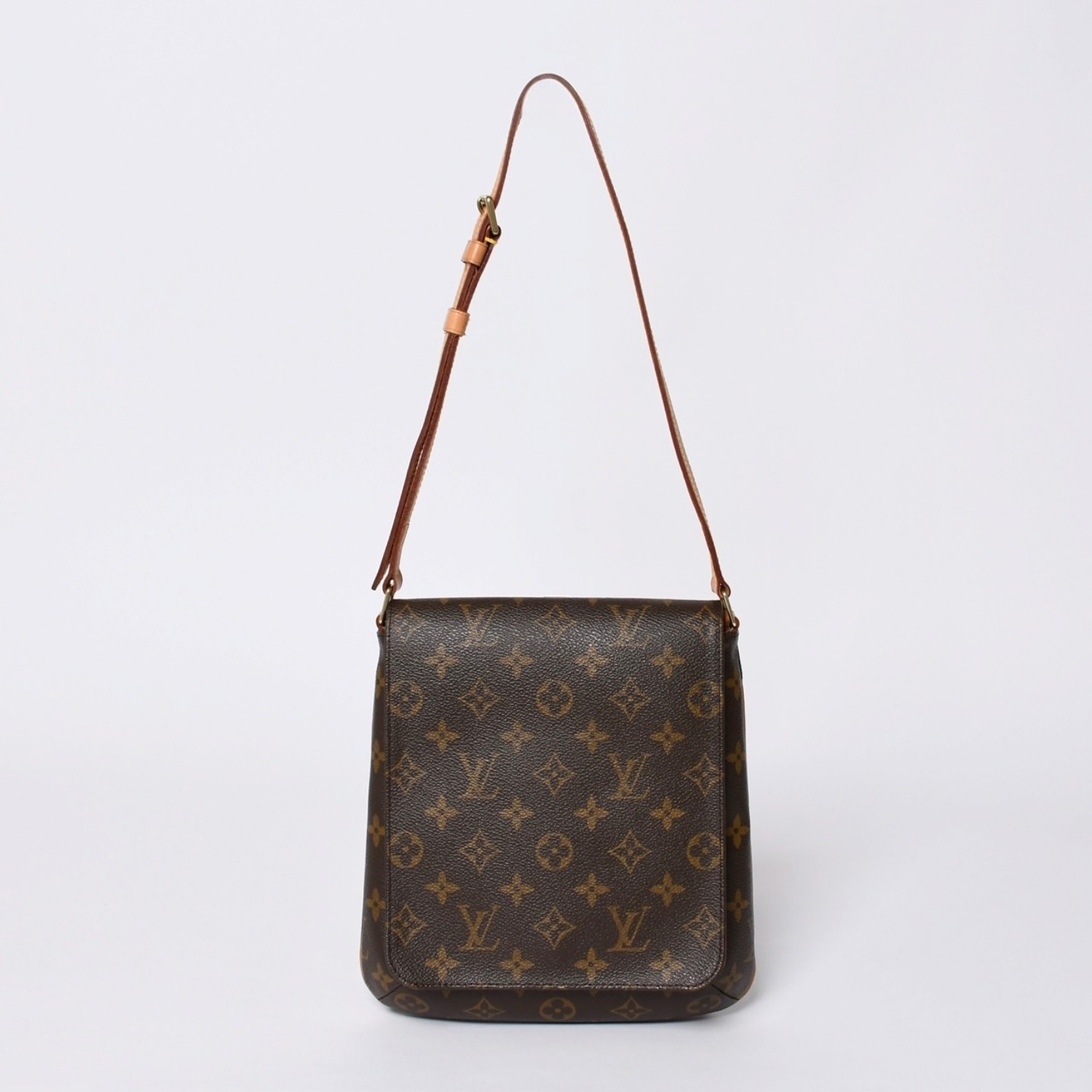 LOUIS VUITTON ルイヴィトン モノグラム ミュゼットサルサ ショルダーバッグ M51258 ブラウン PVC ヌメ革 ゴールド金具 美品 中古 4a000259