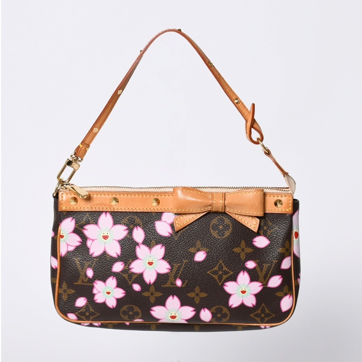 極美品 LOUIS VUITTON ルイヴィトン ポシェット アクセソワール アクセサリーポーチ M92006 モノグラム チェリーブロッサム 村上隆 中古 4a000384
