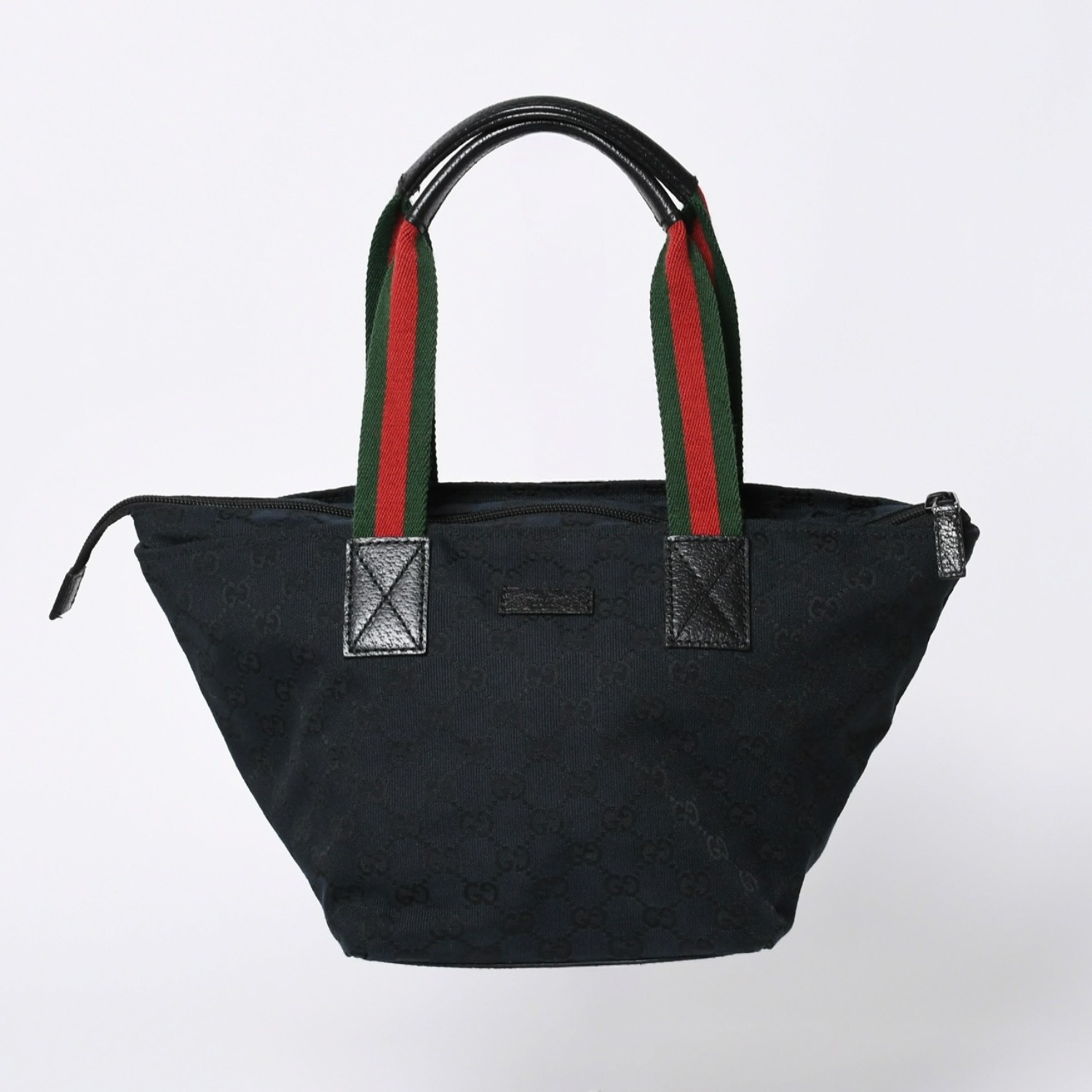 GUCCI グッチ ハンドバッグ 214397 シェリーライン GGキャンバス シルバー金具 ネイビー 美品 中古 4a000222