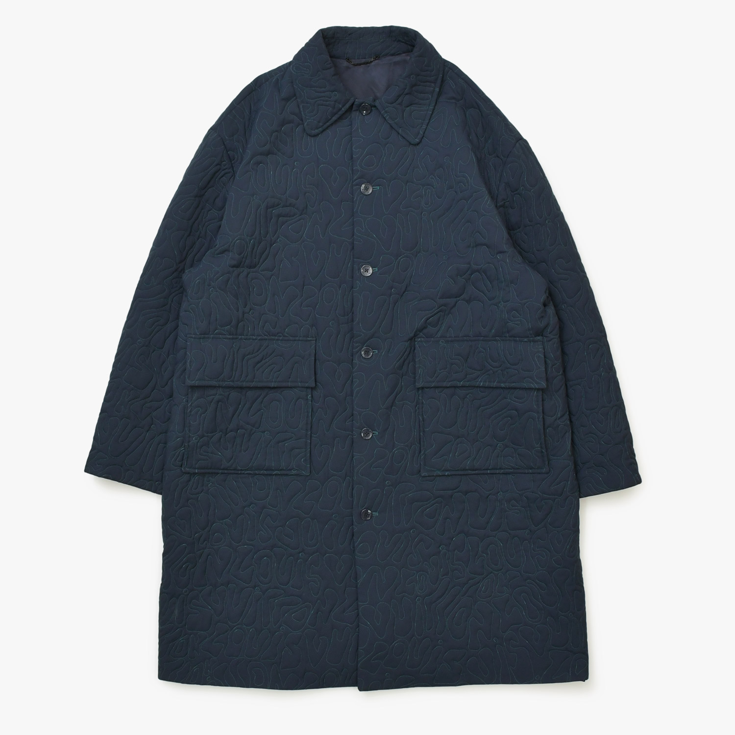LOUIS VUITTON ルイヴィトン コート キルティング RM231M RO2 HOC11E ネイビー ナイロン 美品 中古 4a000029