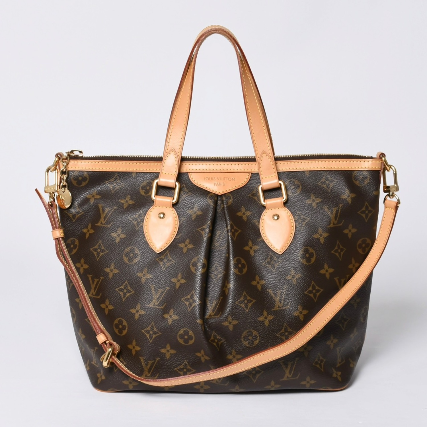極美品 LOUIS VUITTON ルイヴィトン パレルモPM ハンドバッグ M40145 モノグラム 2WAY PVC レザー ゴールド金具 中古 4a000392|Warashibe_Casanova