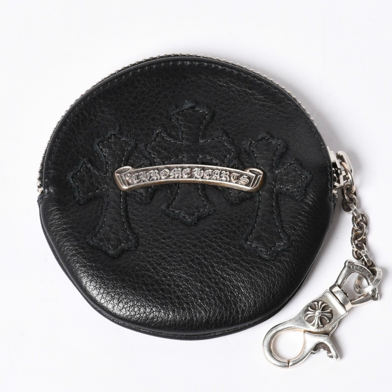 新品未使用 CHROME HEARTS クロムハーツ ペーパーチェーン付き 3セメタリークロスパッチ レザーウォレット 財布 シルバー925 中古 4a000693｜Warashibe_Casanova