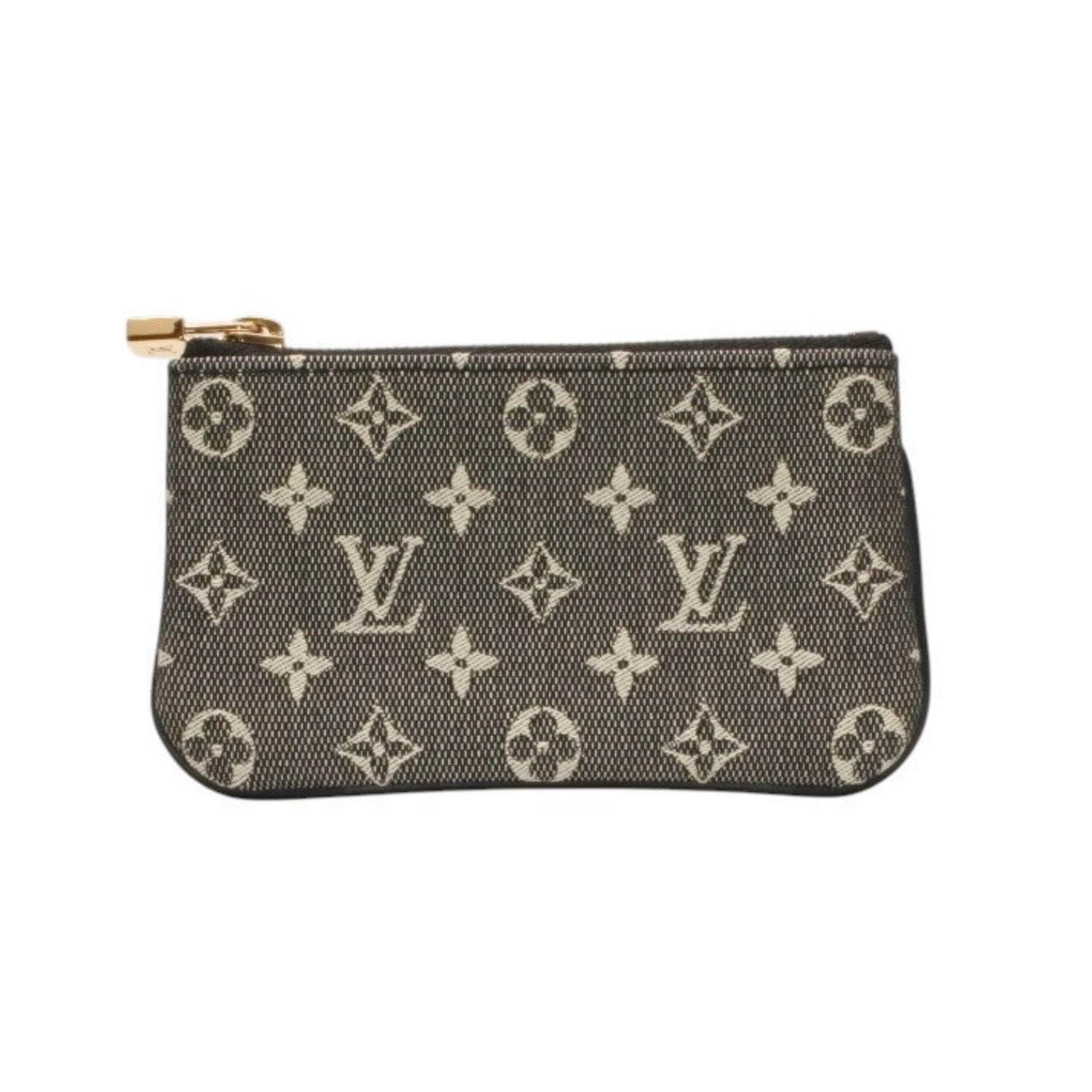極美品 LOUIS VUITTON ルイヴィトン ミニ ポシェットクレ コインケース M92435 モノグラムキャンバス ゴールド金具 ノワール 中古 4a000787