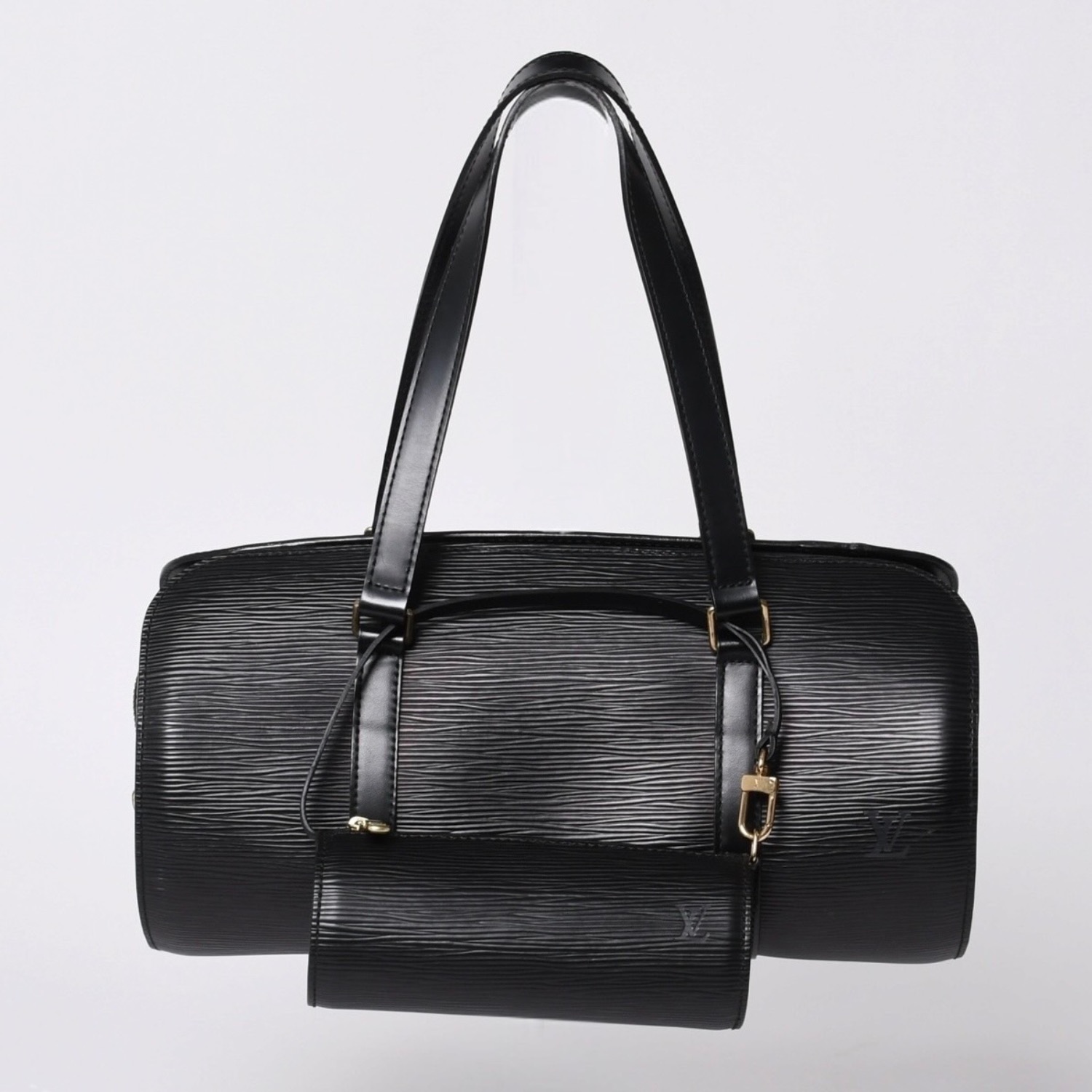 極美品 LOUIS VUITTON ルイヴィトン エピ スフロ ハンドバッグ レザー ノワール M52222 エピレザー ゴールド金具 中古 4a000757