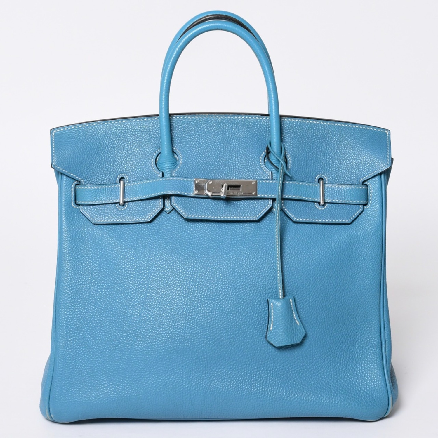 極美品 エルメス HERMES オータクロア 32 ハンドバッグ ブルージーン トゴ シルバー金具 レディース □J刻印中古 4a000973