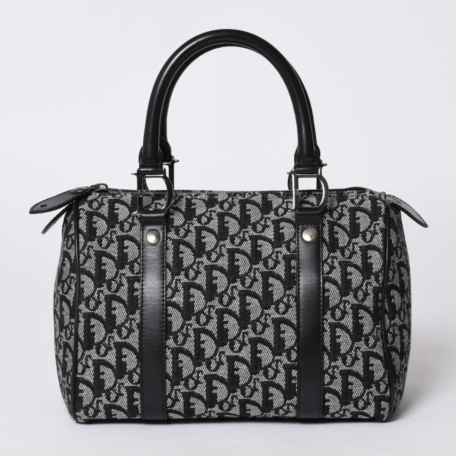 Christian Dior クリスチャンディオール トロッター柄 Mini Boston Bag ミニボストンバッグ BO G 0053 美品 中古 4a000821