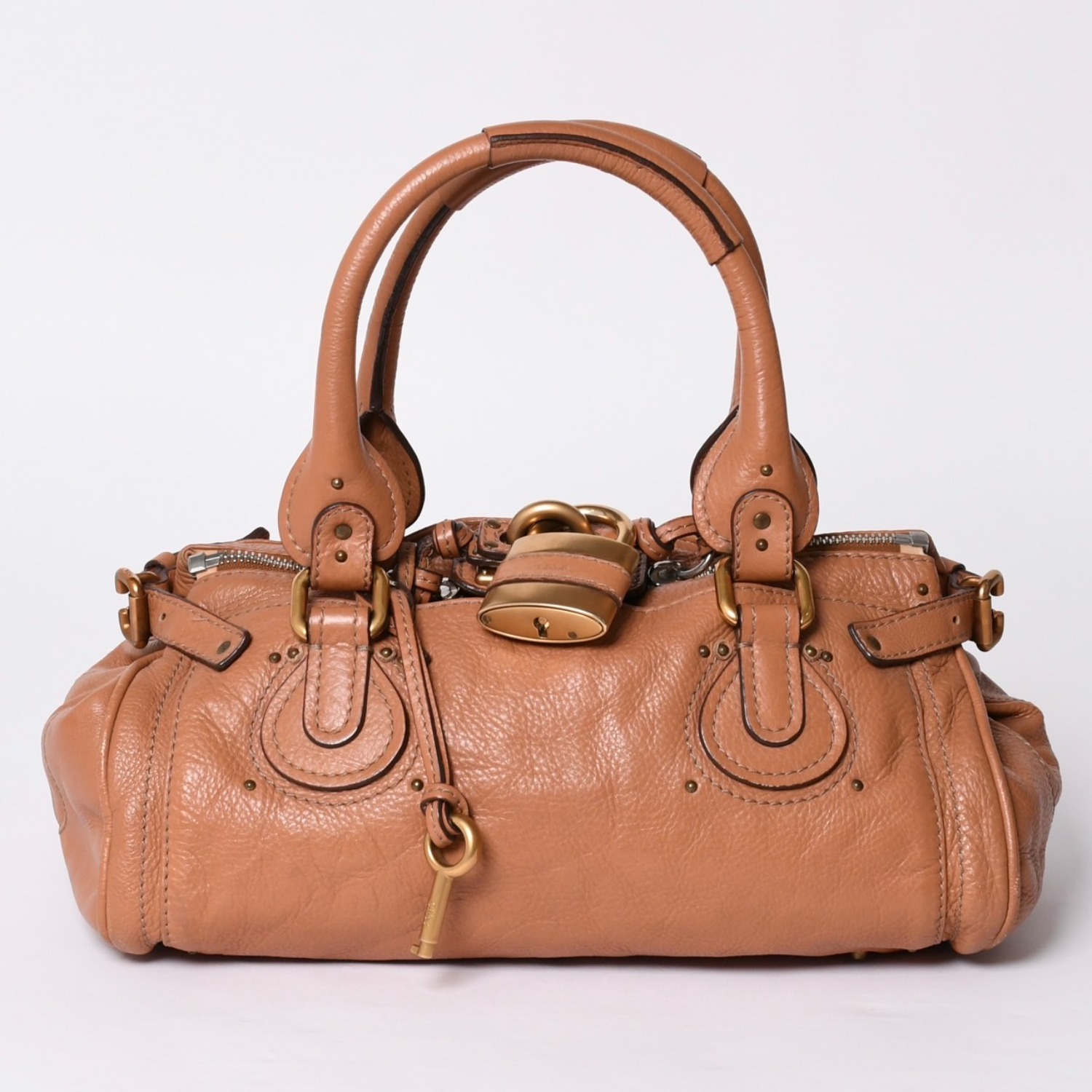 極美品 CHLOE クロエ パディントン ハンドバッグ レザー ブラウン ゴールド金具 01-07-51-5191 中古 4a001664｜Warashibe_Casanova 84,700円
