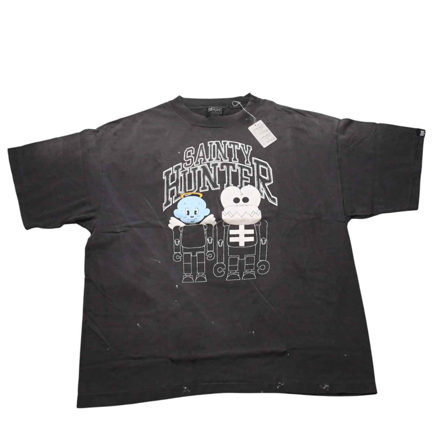 新品未使用 SAINT Mxxxxxx セントマイケル BOUNTY HUNTER コラボTシャツ BH_SS TEE SKULL-K&BABY-M 半袖Tシャツ Tシャツ ブラック ヴィンテージ加工 中古 4a001973|Warashibe_Casanova