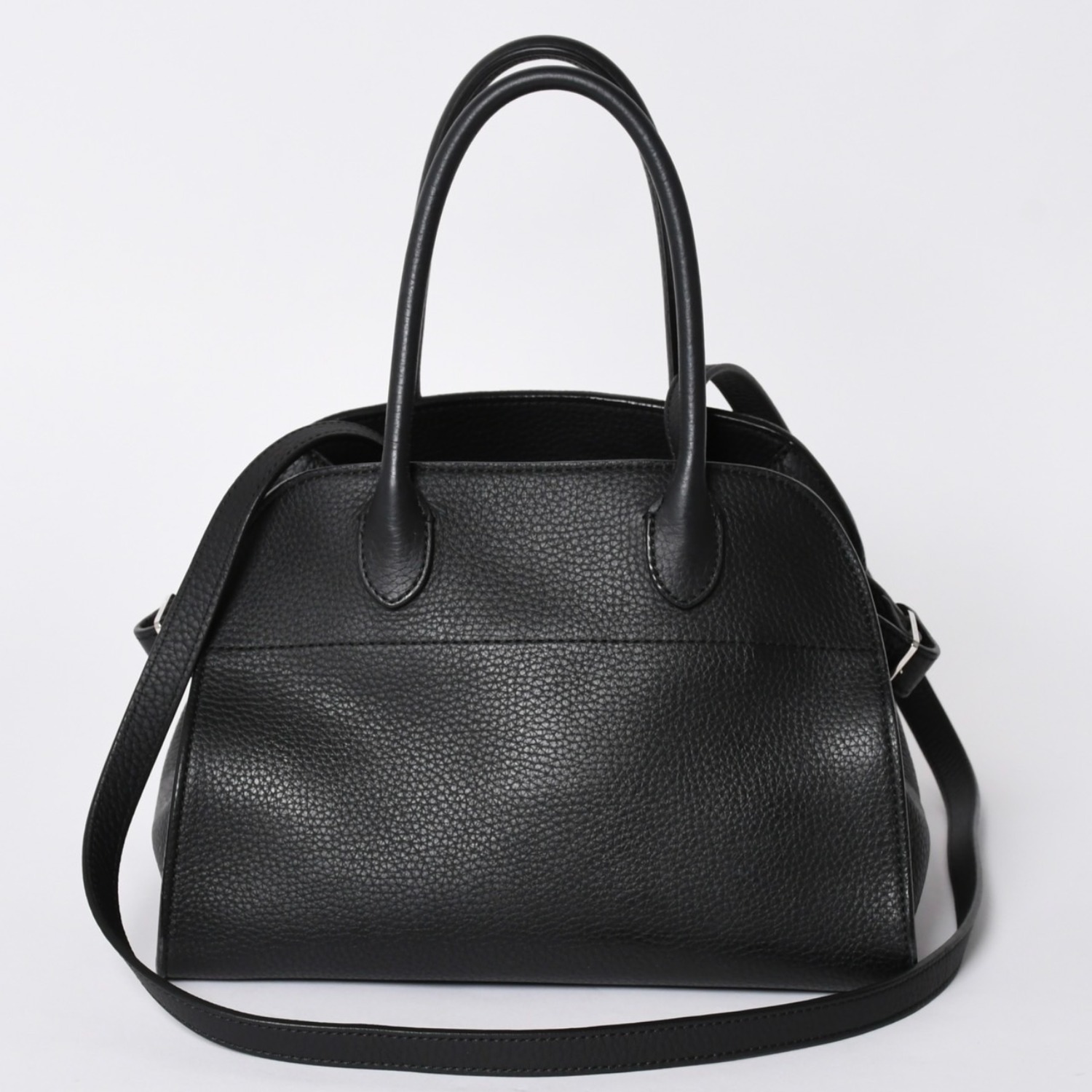 新品同様 THE ROW ザ ロウ SOFT MARGAUX 10 ソフトマルゴー10 ハンドバッグ W1190 L133 レザー ブラック シルバー金具 中古 4a001929|Warashibe_Casanova