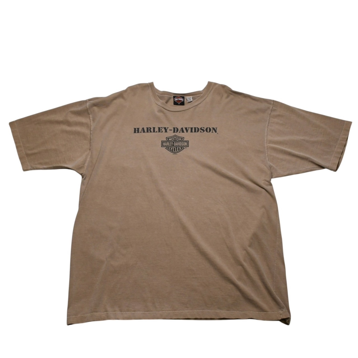 HARLEY DAVIDSON ハーレーダビッドソン モーターサイクル Tシャツ ベージュ ブラウン サイズXXL 美品 中古 4a002344|Warashibe_Casanova
