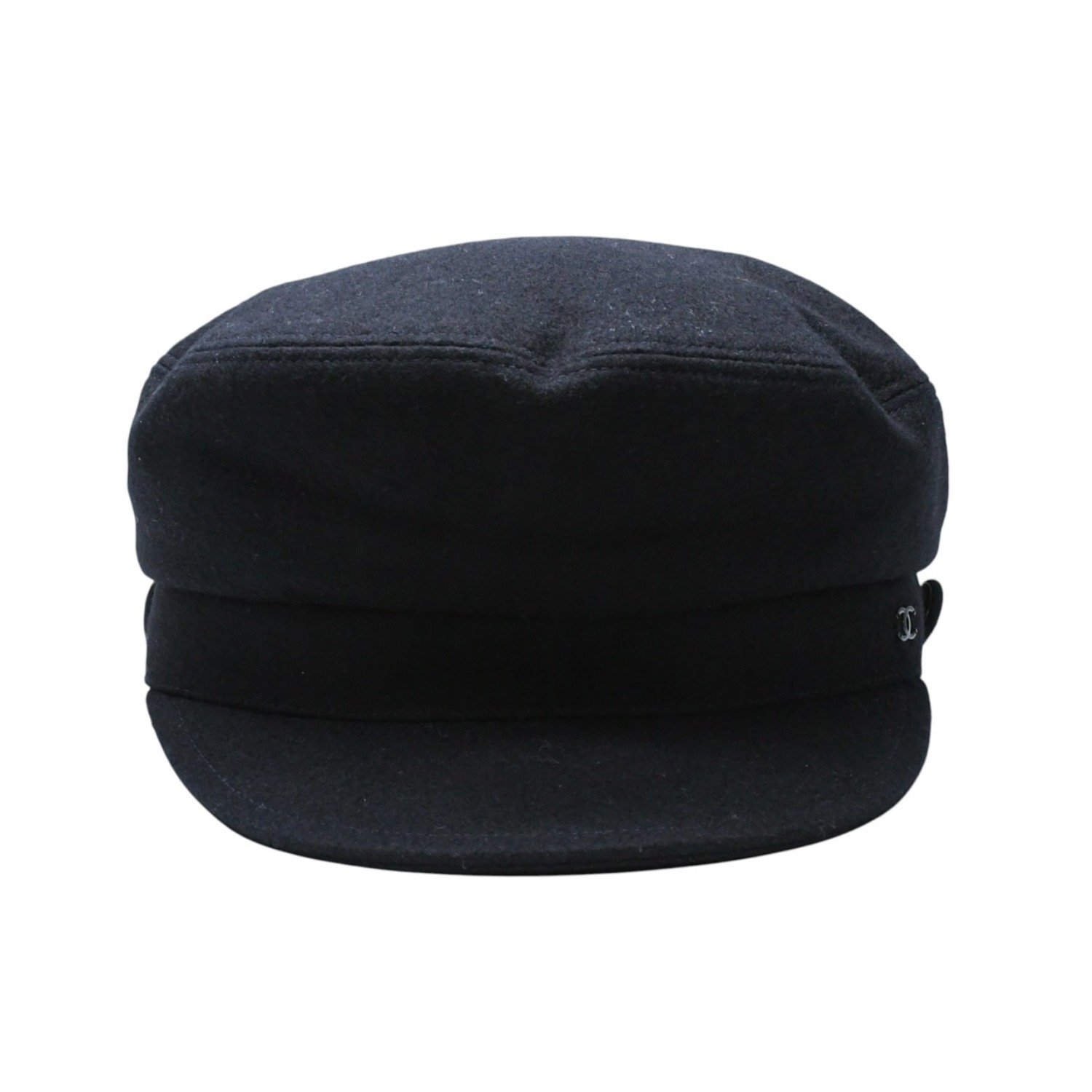 極美品 CHANEL シャネル Black ブラック Hat ハット ココマーク LAINE WOOL ウール サイズM 中古 4a002711|Warashibe_Casanova