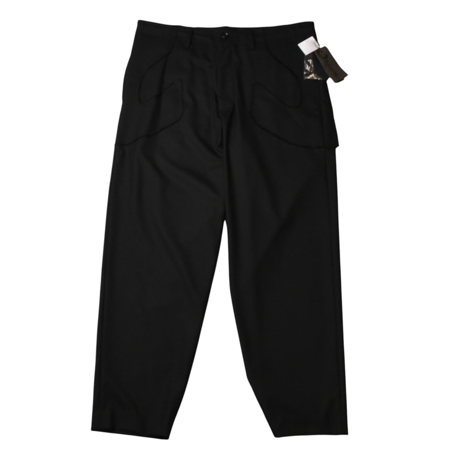 極美品 Y's BANG ON ワイズバングオン ワイズ ヨウジヤマモト ブラックパンツ カットオフ テーパード パンツ ウエスタン調 YK-P20-158 中古 4a002162｜Warashibe_Casanova
