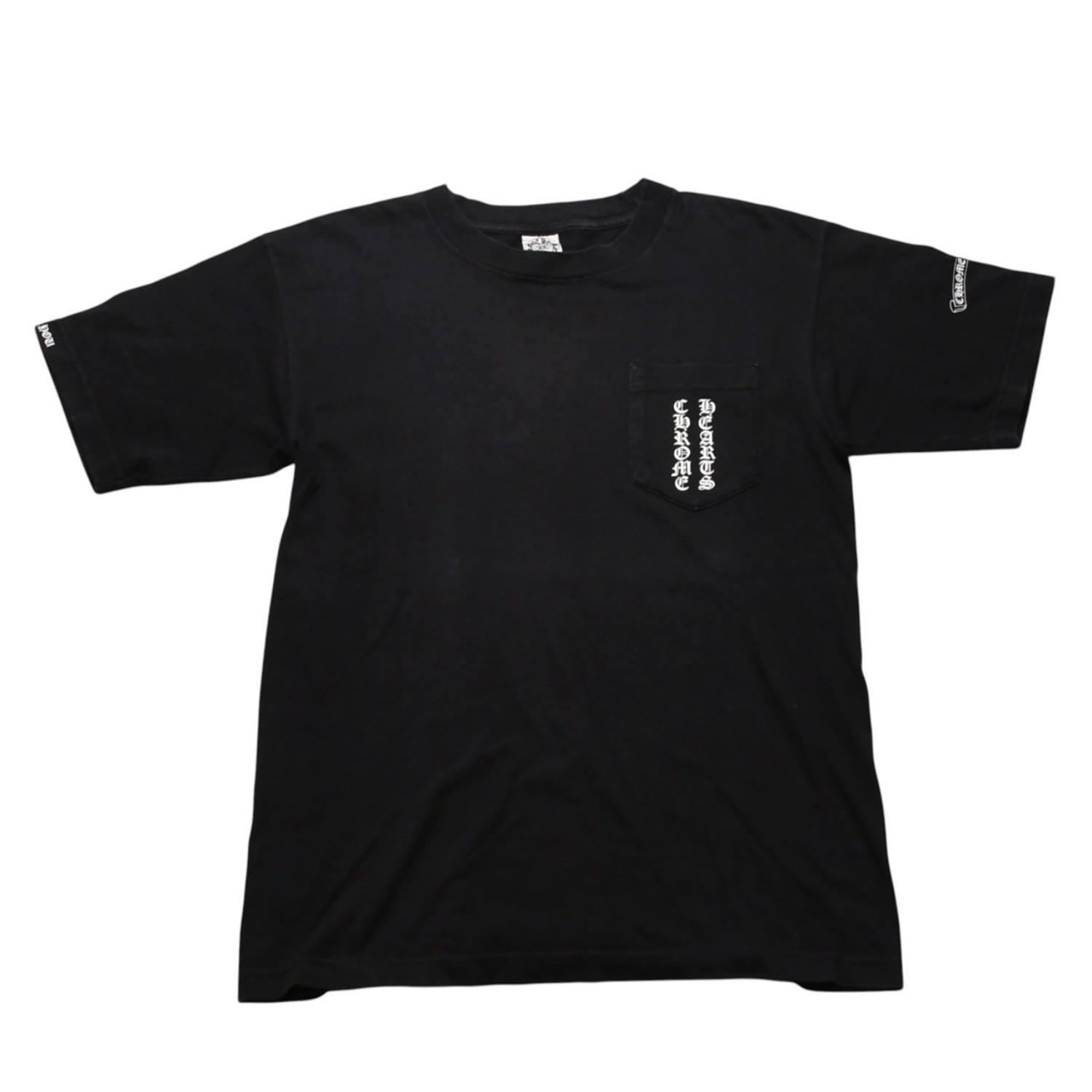 CHROME HEARTS クロムハーツ スクロールラベルロゴ 半袖Tシャツ サイズM オールドイングリッシュロゴ ブラック 美品 中古 4a002866|Warashibe_Casanova