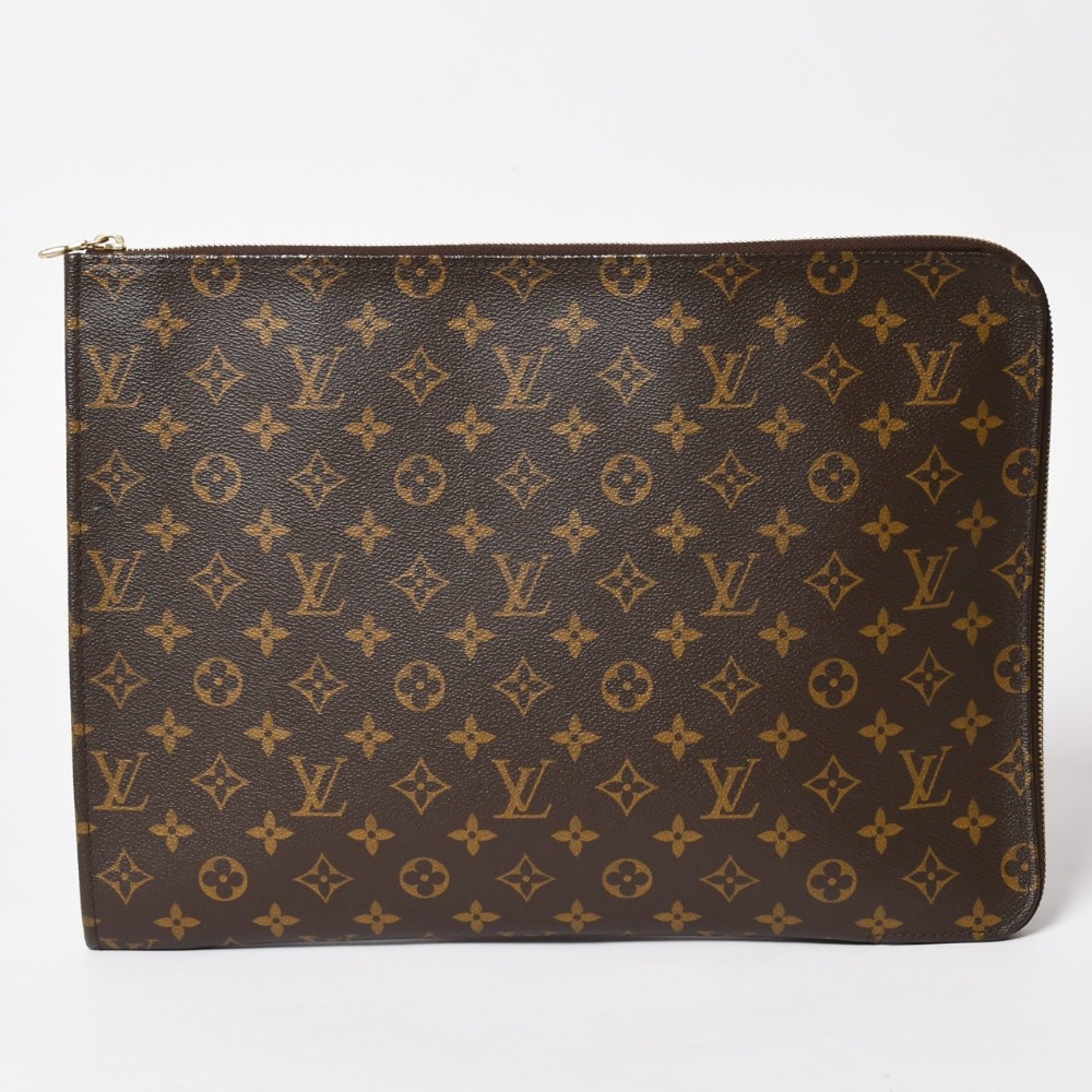 極美品 LOUIS VUITTON ルイヴィトン クラッチバッグ ポッシュ・ドキュマン M53456 モノグラム PVC ゴールド金具 中古 4a002850｜Warashibe_Casanova