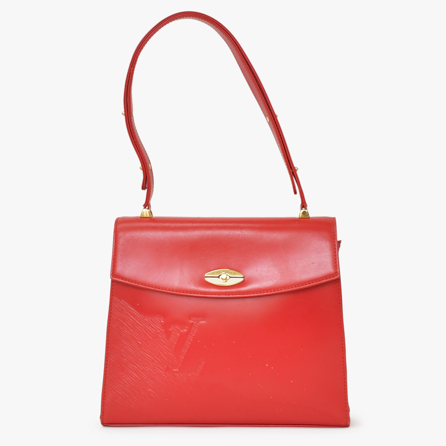 LOUIS VUITTON ルイヴィトン オペラ スパルタ ショルダーバッグ ハンドバッグ レッド ルージュ M63947 ゴールド金具 良品 中古 4a001562｜Warashibe_Casanova