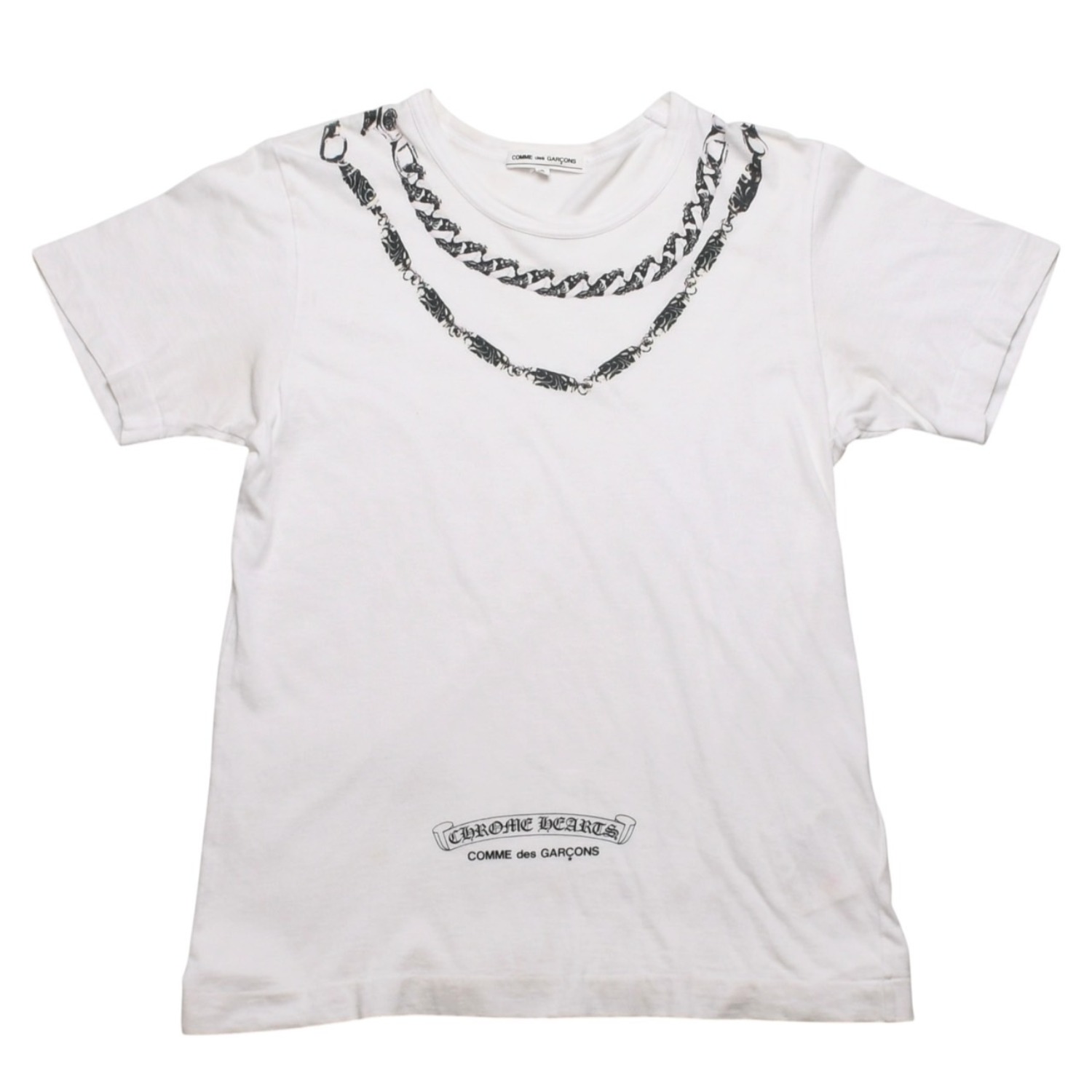 COMME des GARCONS コムデギャルソン &times; CHROME HEARTS クロムハーツ 半袖Tシャツ OT-T025 サイズ S クリスマス限定 美品 中古 4a003161｜Warashibe_Casanova