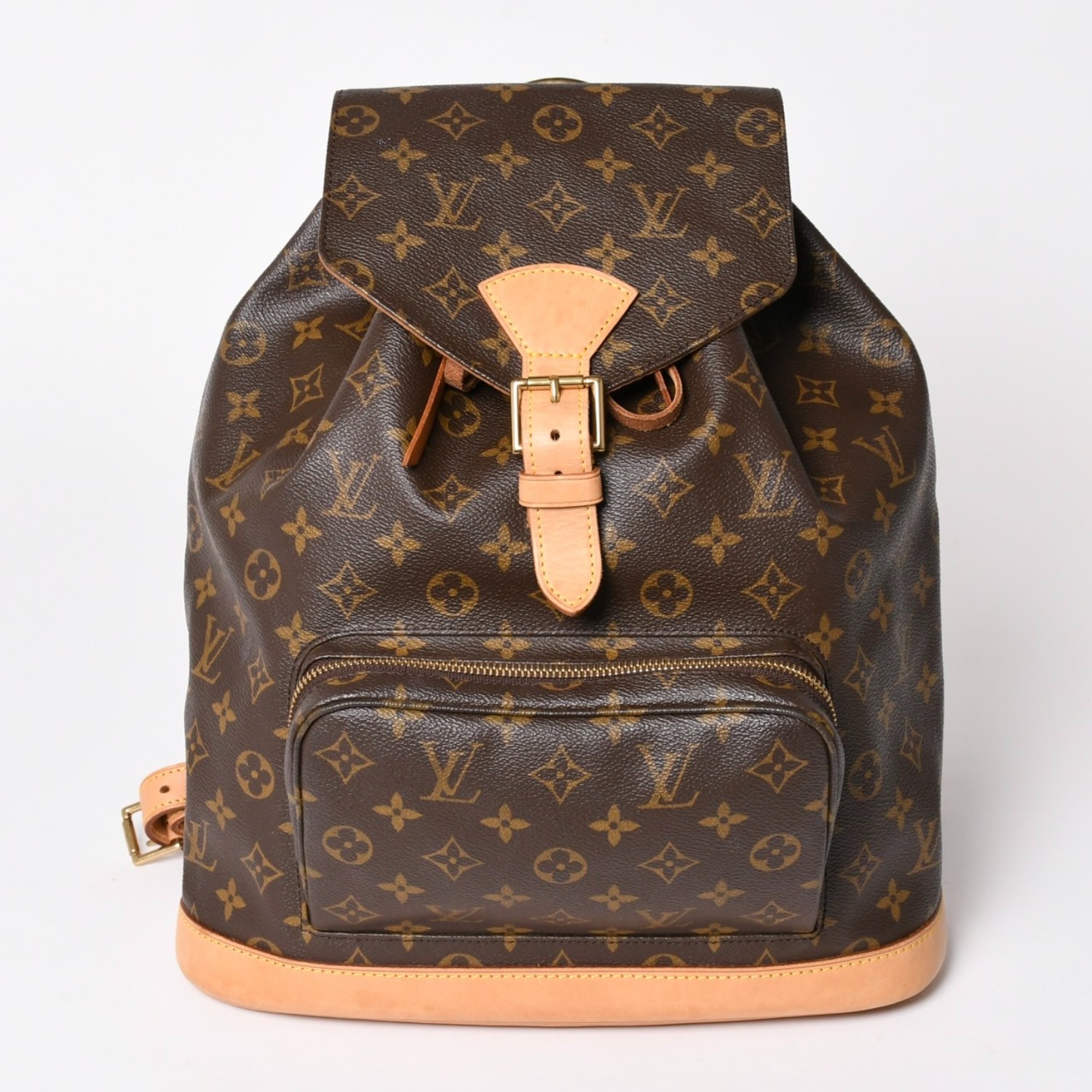 極美品 LOUIS VUITTON ルイヴィトン Monogram モノグラム モンスリ GM M51135 PVC ヌメ革 ゴールド金具 中古 4a003184｜Warashibe_Casanova