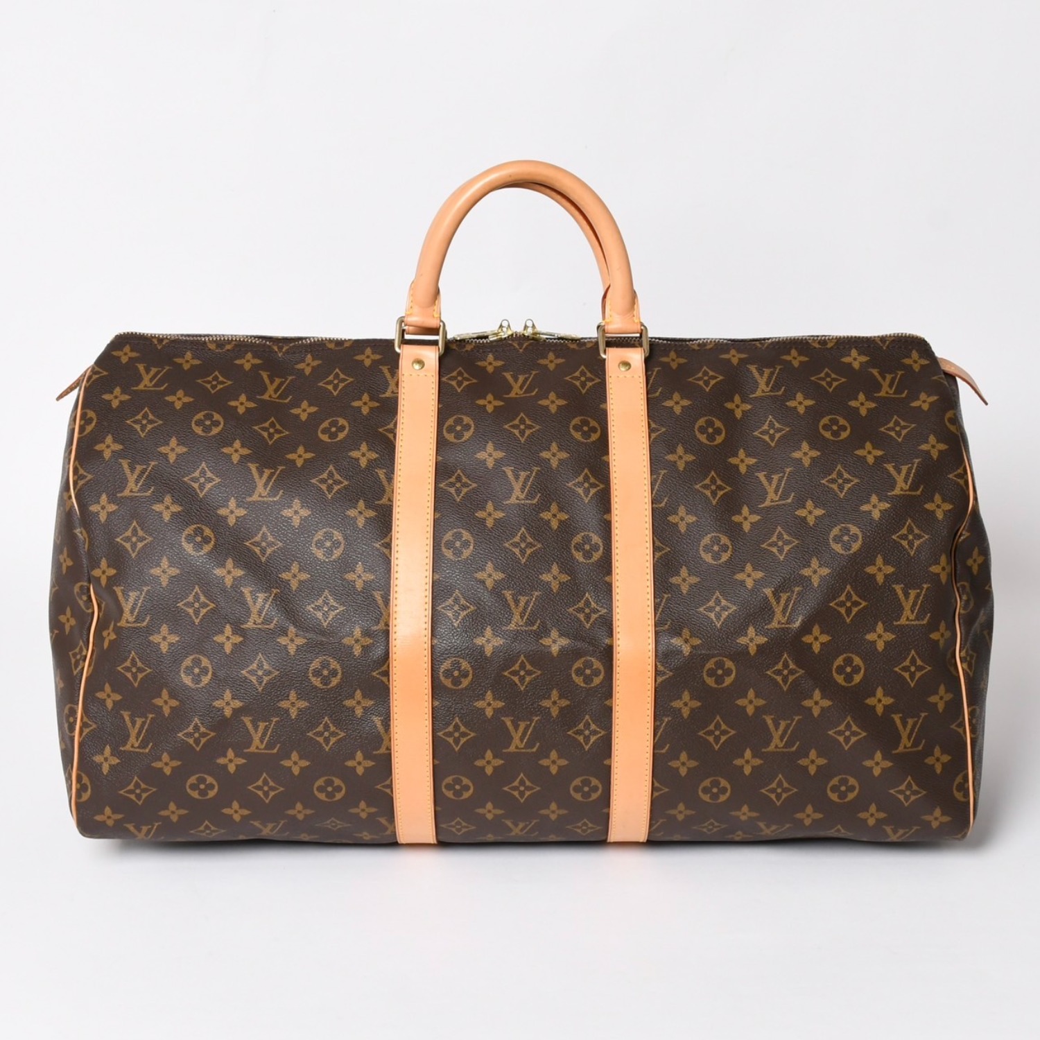 極美品 LOUIS VUITTON ルイヴィトン キーポル55 ボストンバッグ M41414 モノグラム ブラウン ゴールド金具 中古 4a003186|Warashibe_Casanova
