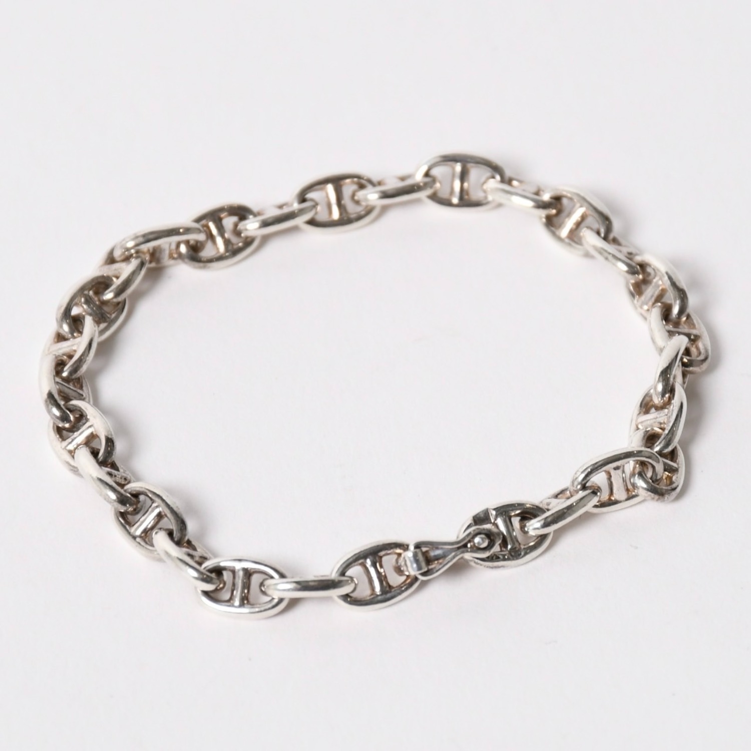極美品 HERMES エルメス VINTAGE Chaine d'Ancre シェーヌダンクル TPM ブレスレット 29コマ 重量約14.59g シルバ&minus;925 中古 4a003350｜Warashibe_Casanova