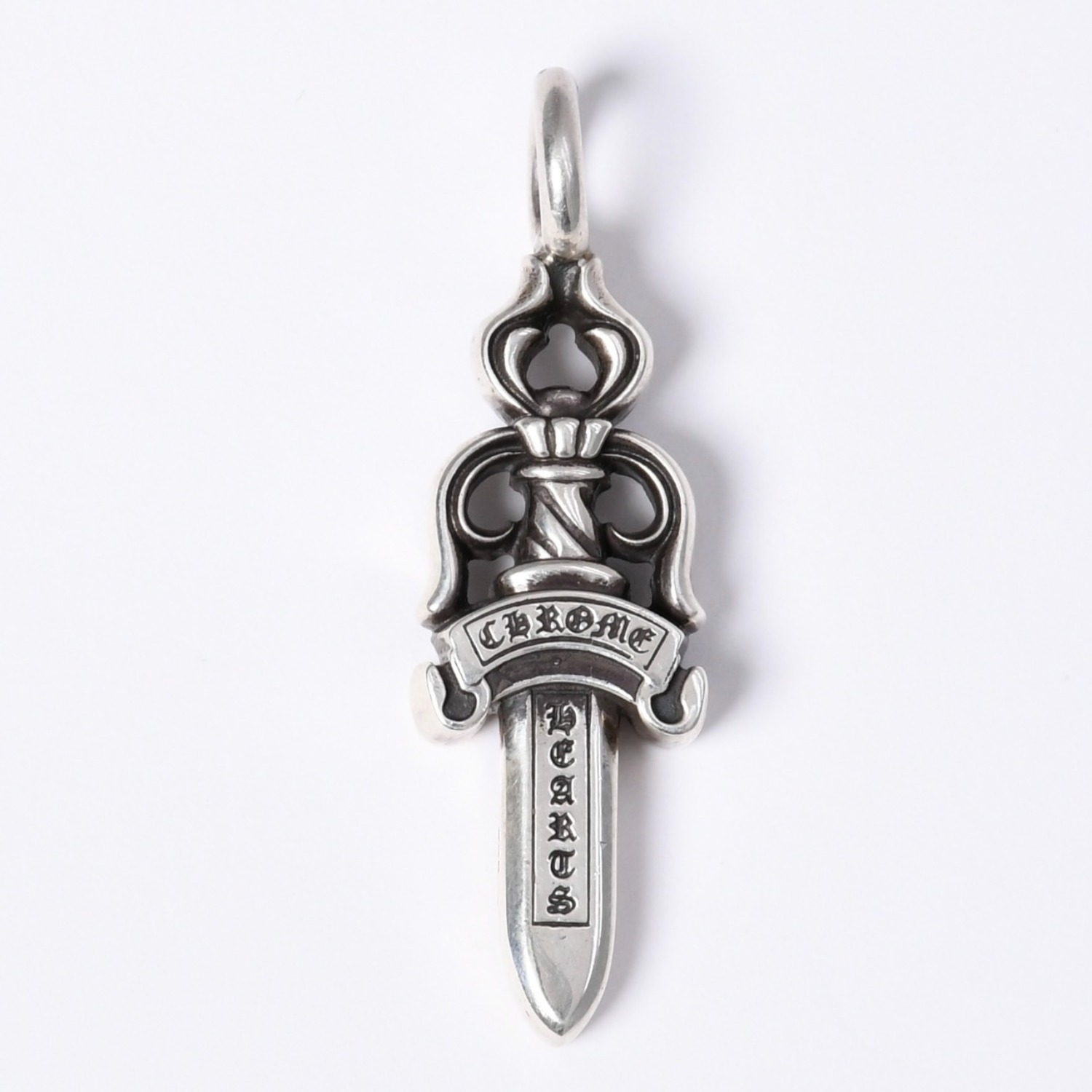 極美品 CHROME HEARTS クロムハーツ ダブルダガー ペンダント シルバーネックレストップ シルバー925 21.8g 中古 4a003802|Warashibe_Casanova