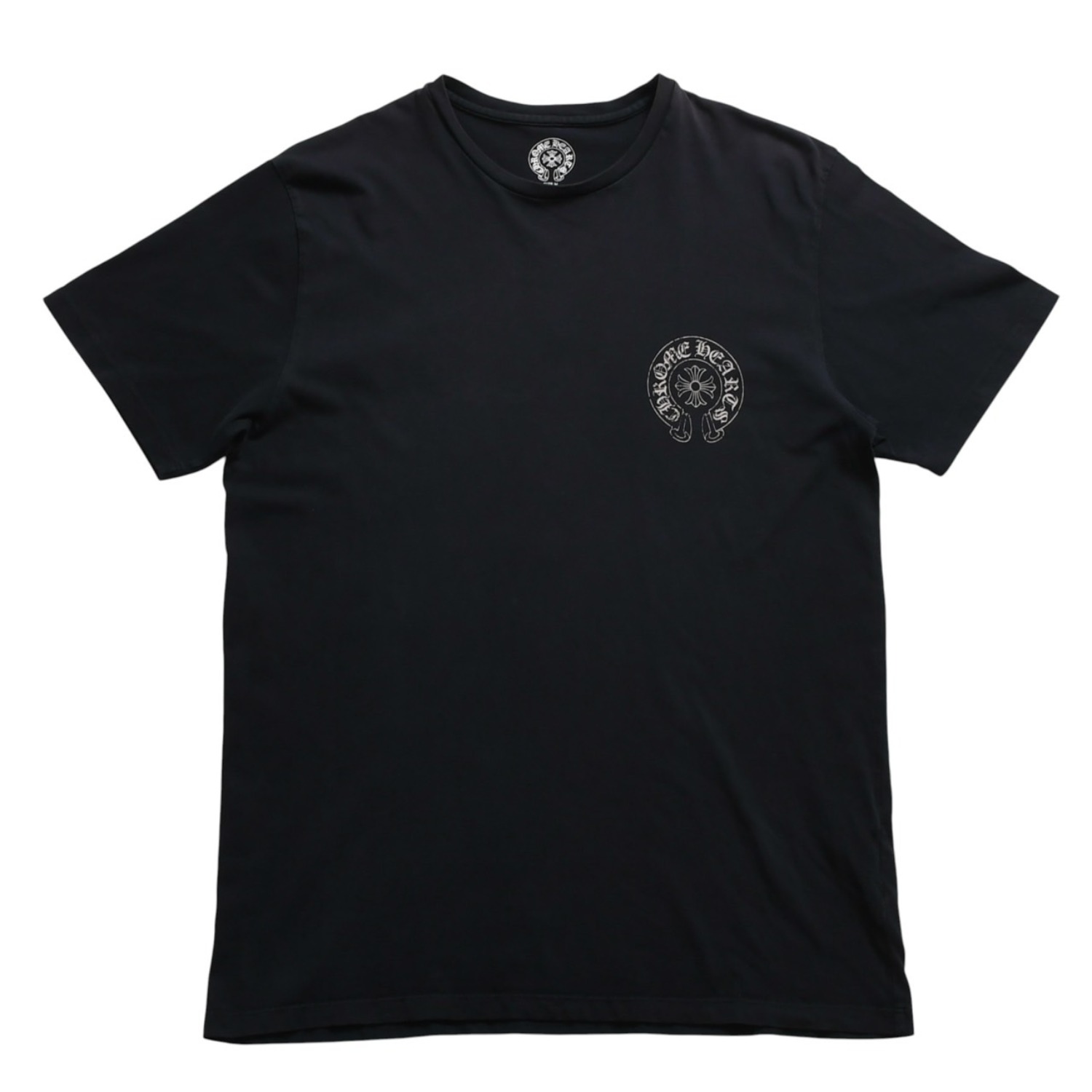 CHROME HEARTS クロムハーツ ホースシュー CHプラス 半袖Tシャツ ネイビー スクロールラベル Mサイズ カットソー 美品 中古 4a003852|Warashibe_Casanova