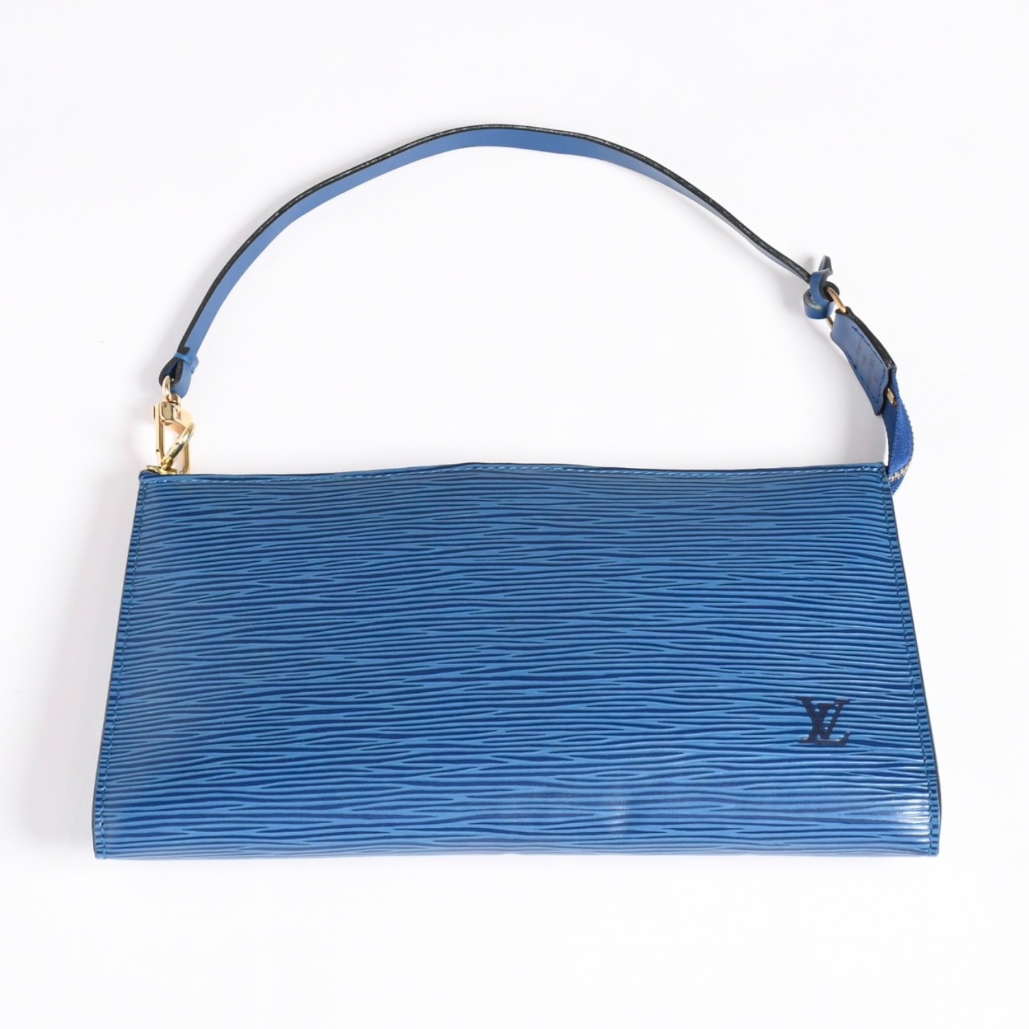 極美品 LOUIS VUITTON ルイヴィトン ポシェット アクセソワール ワンショルダーバッグ M52945 エピ レザー ブルー 中古 4a004181｜Warashibe_Casanova