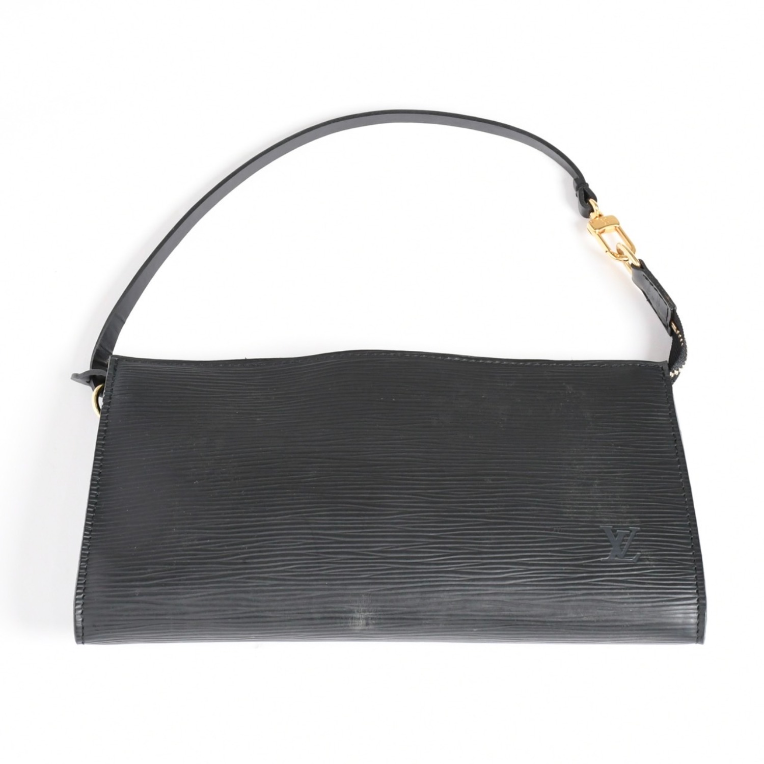 極美品 LOUIS VUITTON ルイヴィトン ポシェット アクセソワール アクセサリーポーチ M52942 エピ ブラック ゴールド金具 中古 4a004180｜Warashibe_Casanova
