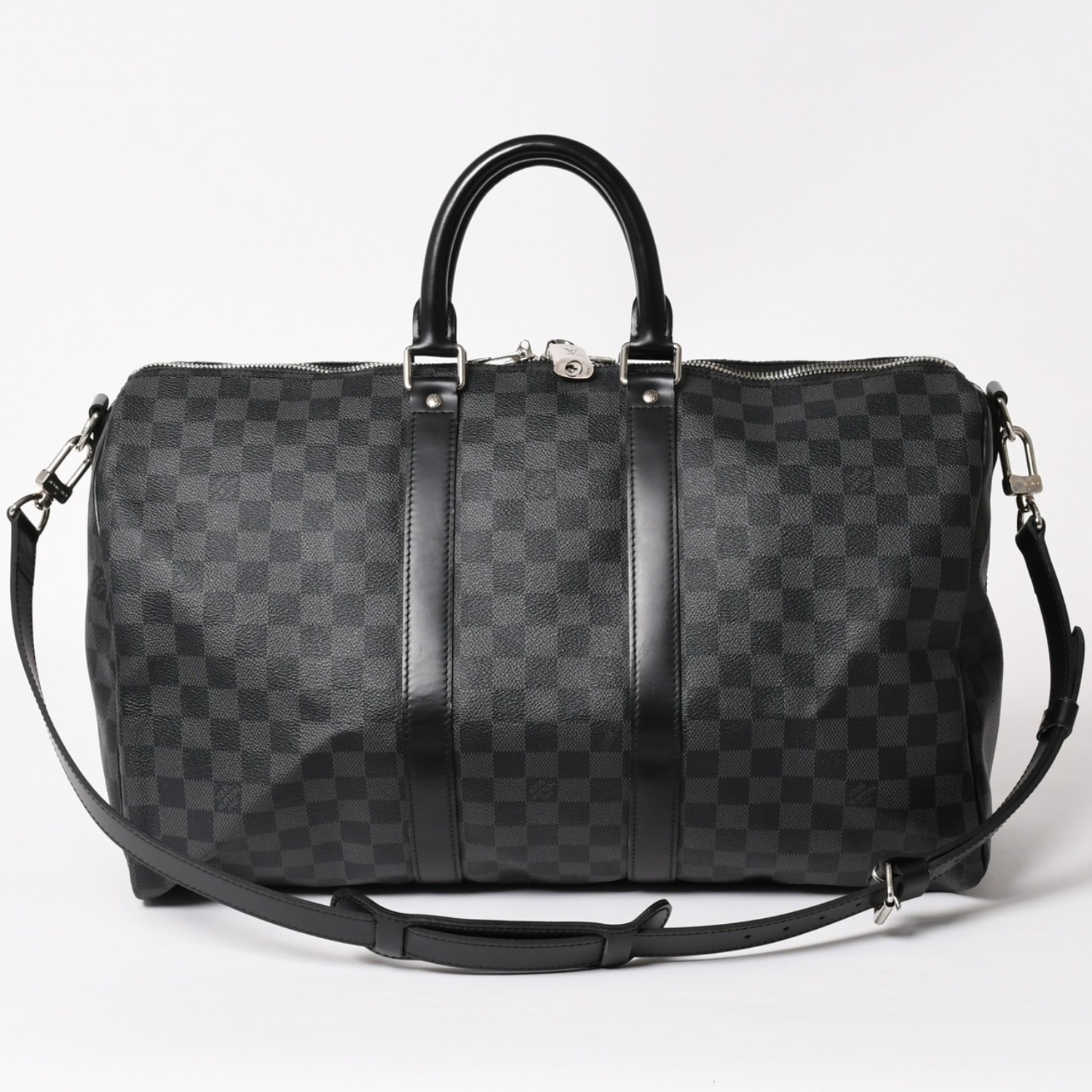 極美品 LOUIS VUITTON ルイヴィトン ボストン キーポルバンドリエール45 ダミエグラフィット N41418 ブラック シルバー金具 4a004192｜Warashibe_Casanova