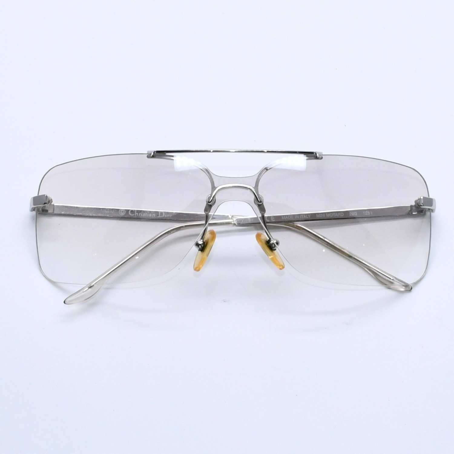 Christian Dior クリスチャンディオール リムレス サングラス シルバー金具 グレーグラデーション レンズ 29G 125 美品 中古 4a004137|Warashibe_Casanova