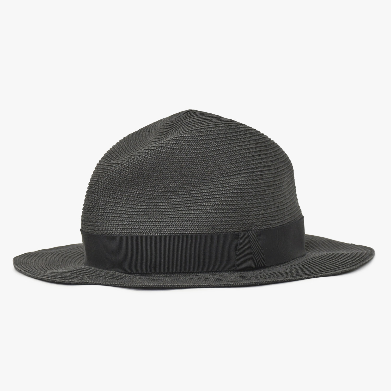 極美品 HERMES エルメス ハット サイズ57 ストローハット Black ブラック Gray グレー 中古 4a003891|Warashibe_Casanova