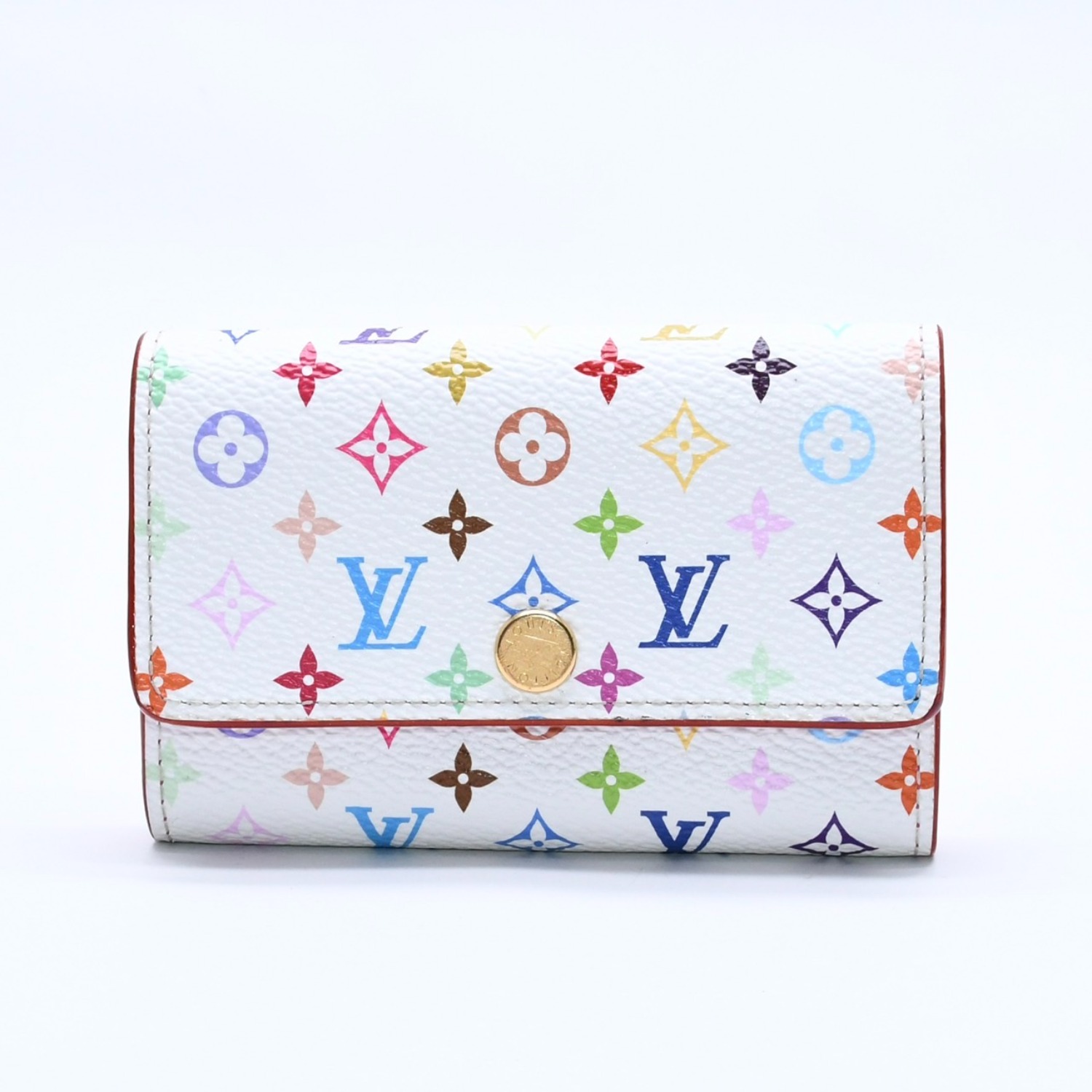 極美品 LOUIS VUITTON ルイヴィトン キーケース マルチカラー ホワイト 村上隆 コラボ ミュルティクレ6 M14092 中古 4a004265|Warashibe_Casanova
